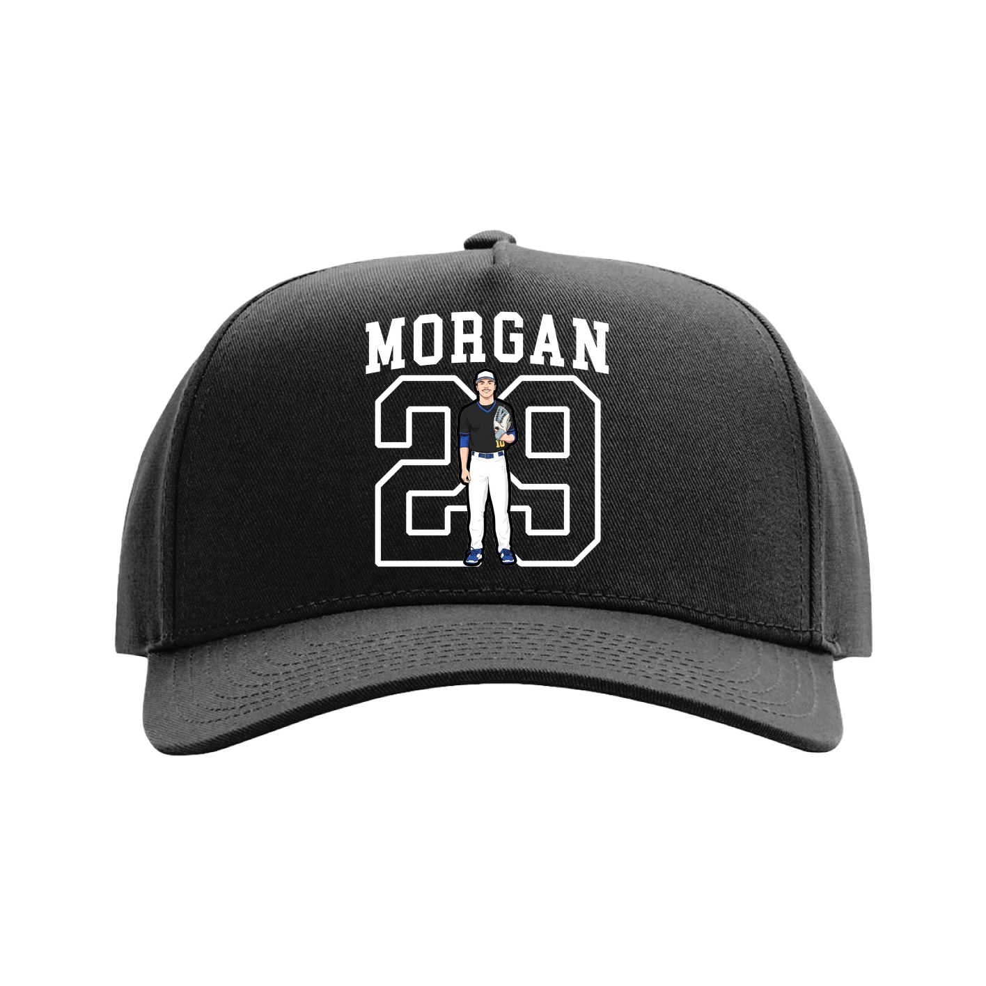 Full Fabric Five-Panel Champ Cap — Shirsey in Black