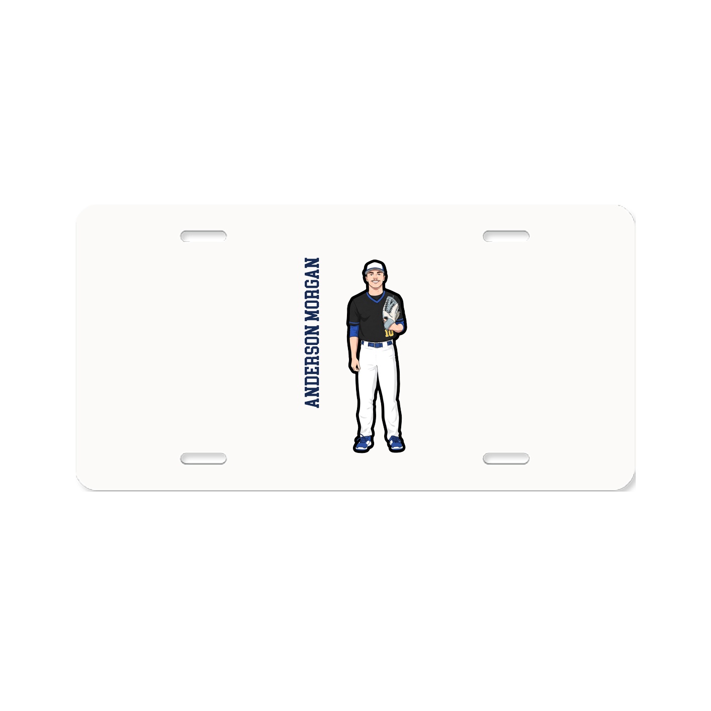 License Plate — Name Vertical in Classic