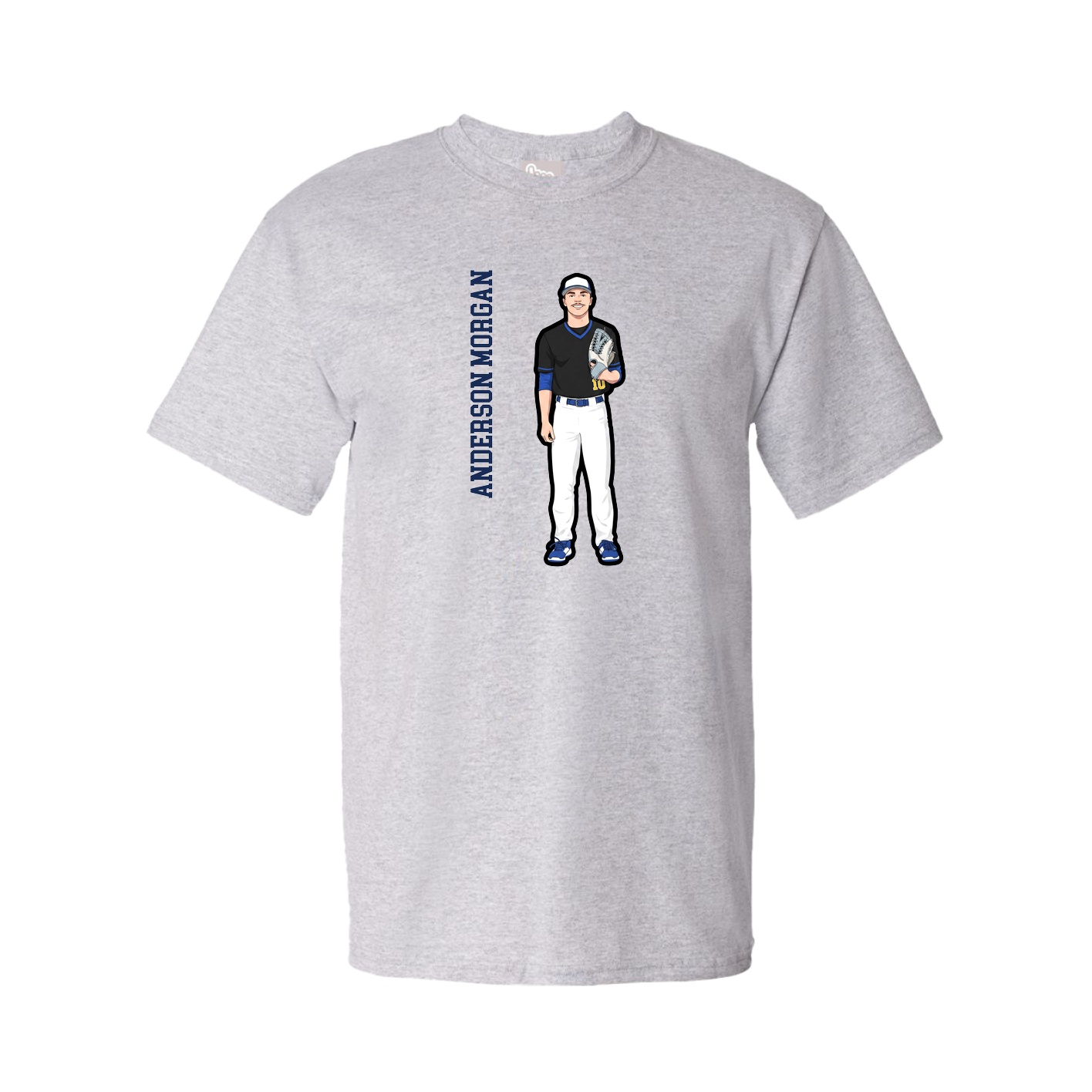 Tee — Name Vertical in Grey