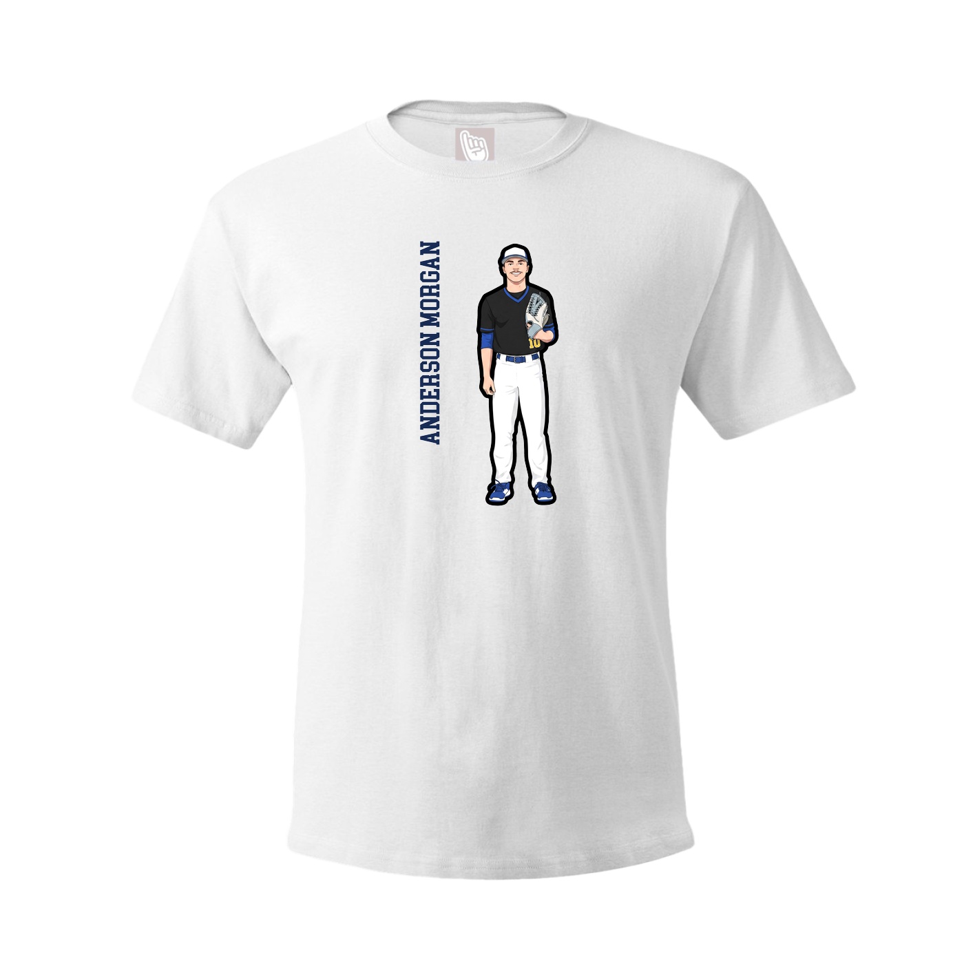 Youth Tee — Name Vertical in White