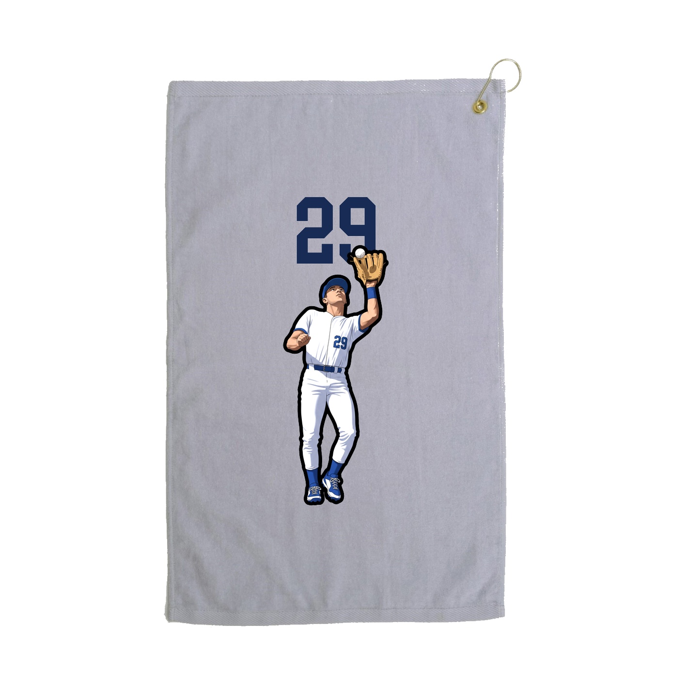 Golf Towel — Number Top in Grey