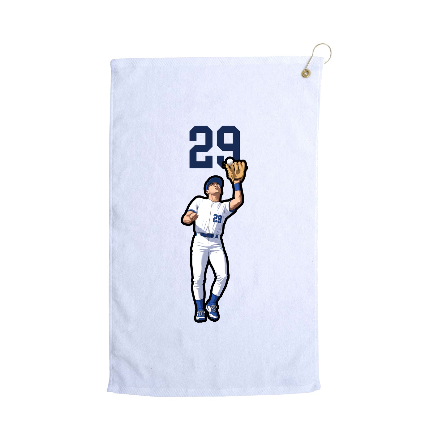 Golf Towel — Number Top in White