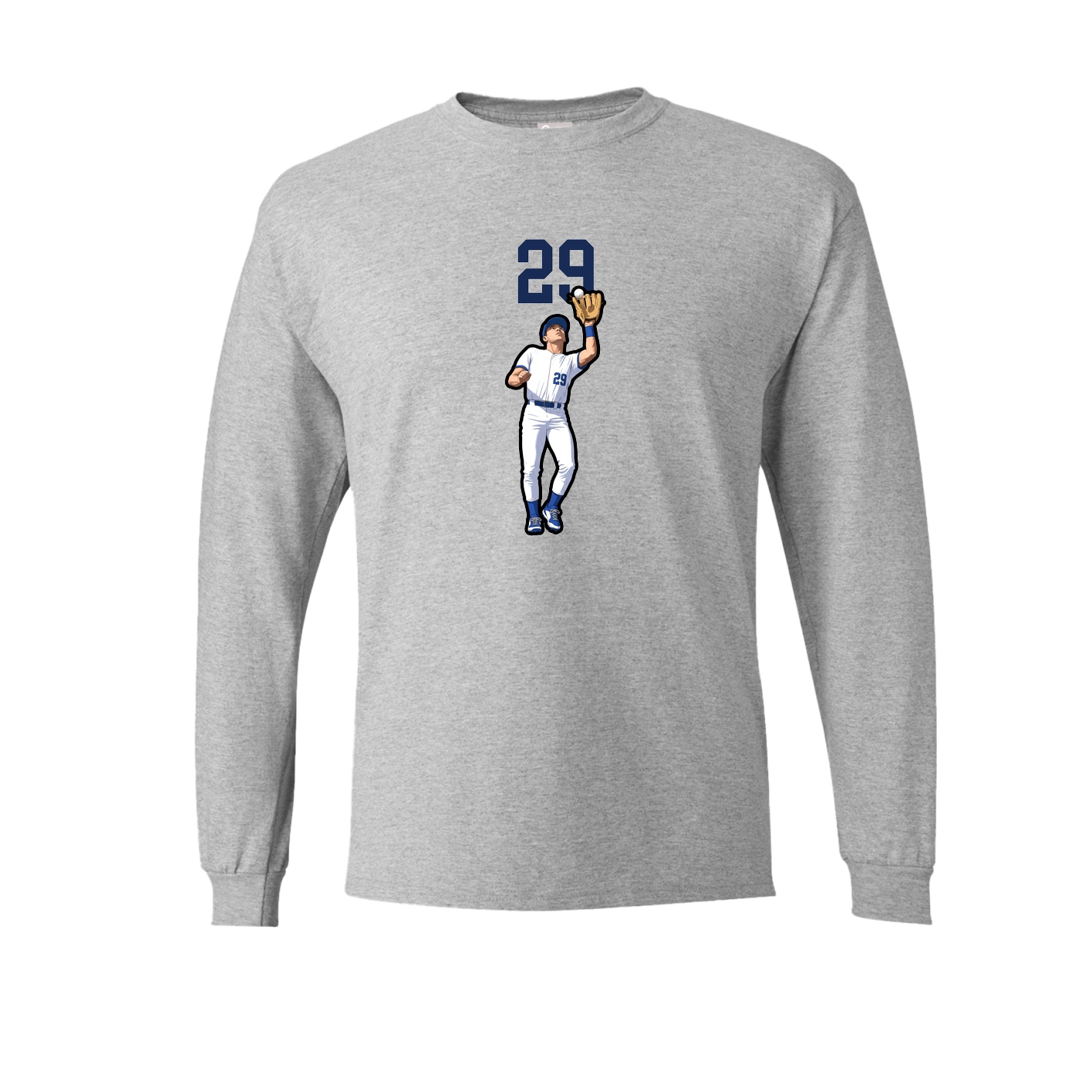 Long Sleeve Tee — Number Top in Grey