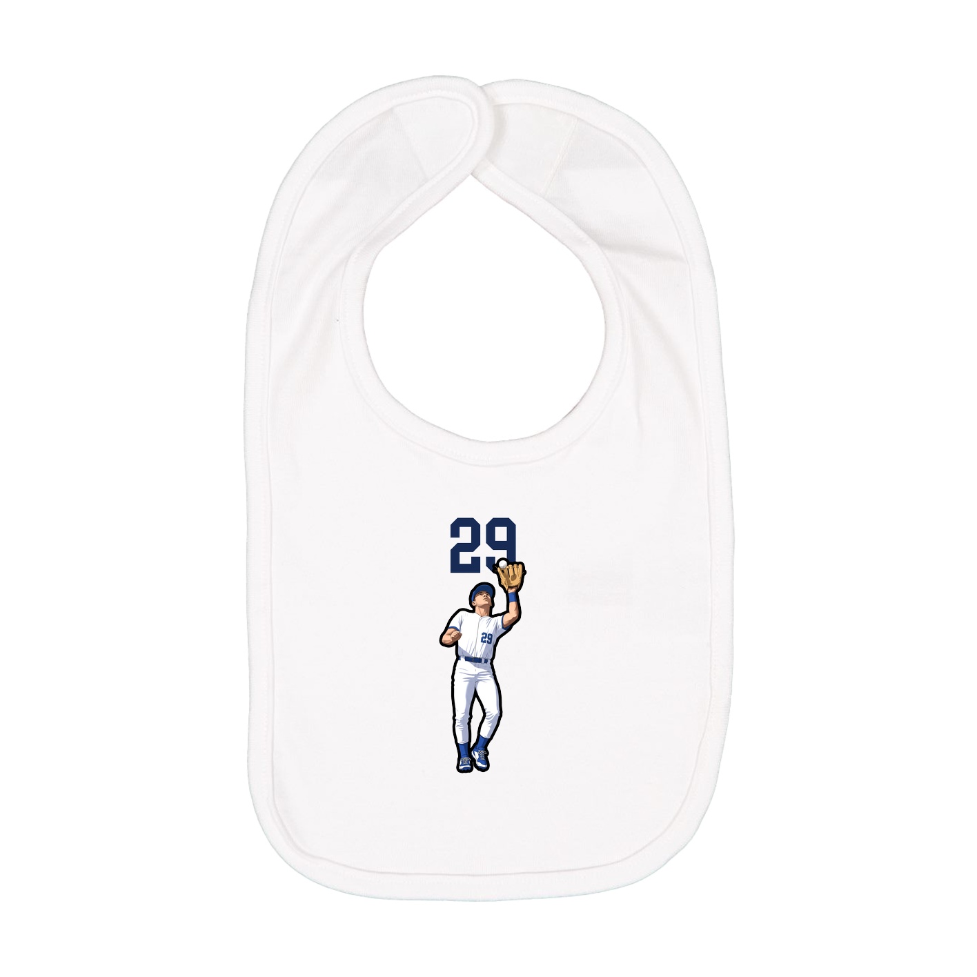 Infant Bib — Number Top in White