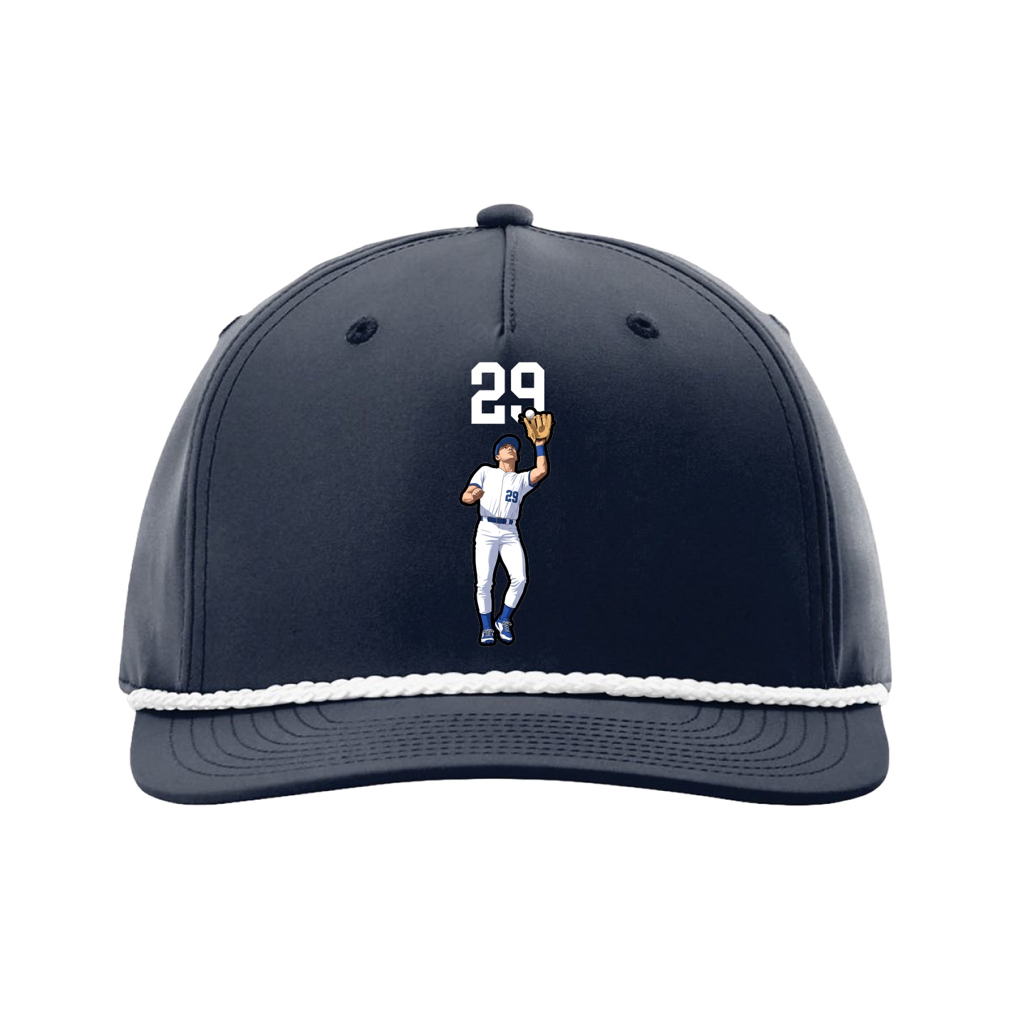 Five-Panel Classic Rope Cap — Number Top in Navy