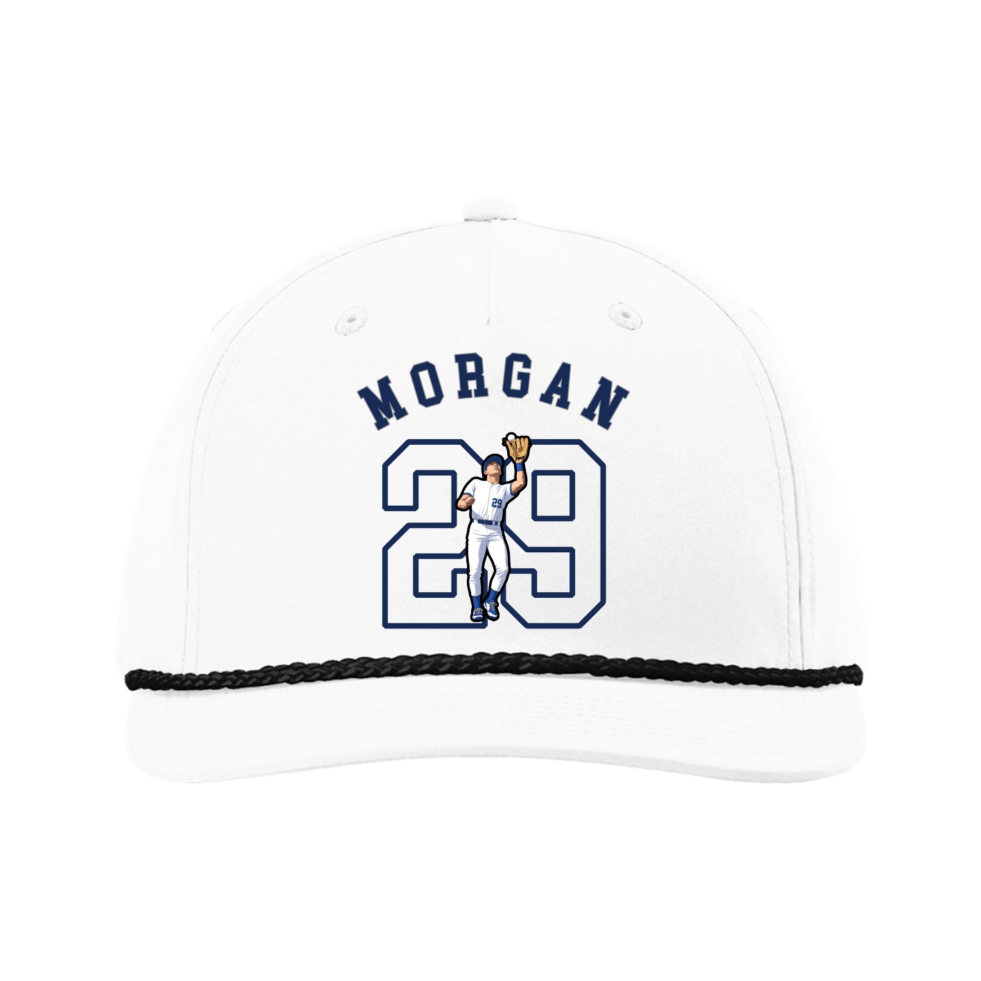 Five-Panel Classic Rope Cap — Shirsey Arch in White