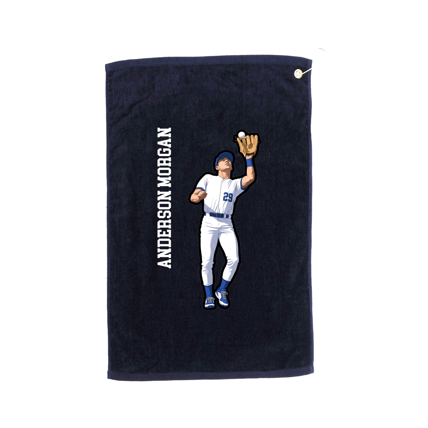 Golf Towel — Name Vertical in Navy