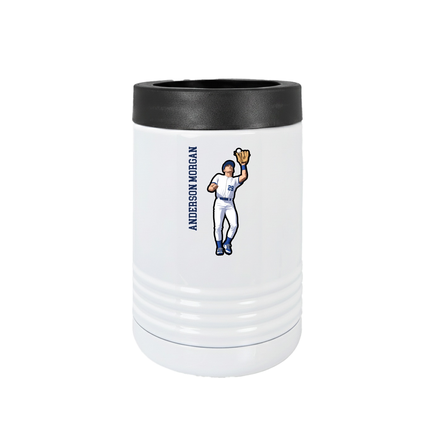 Beverage Holder — Name Vertical in White