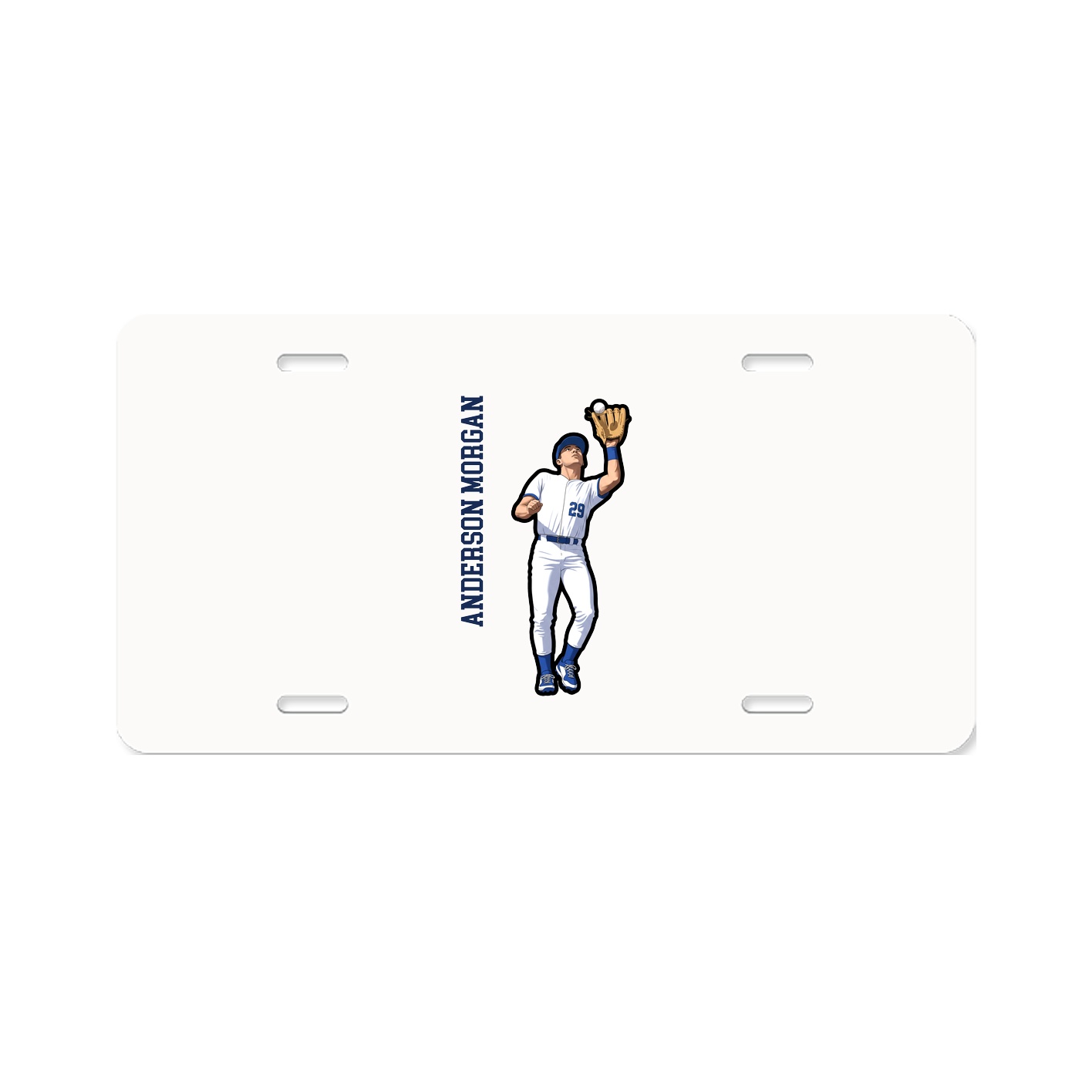 License Plate — Name Vertical in Classic