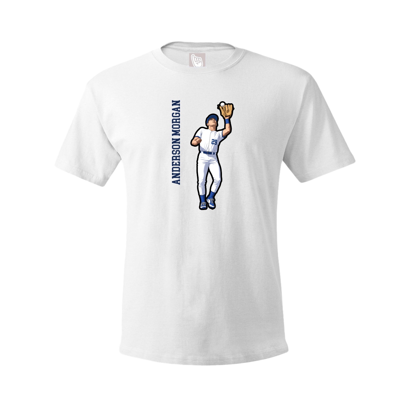 Tee — Name Vertical in White