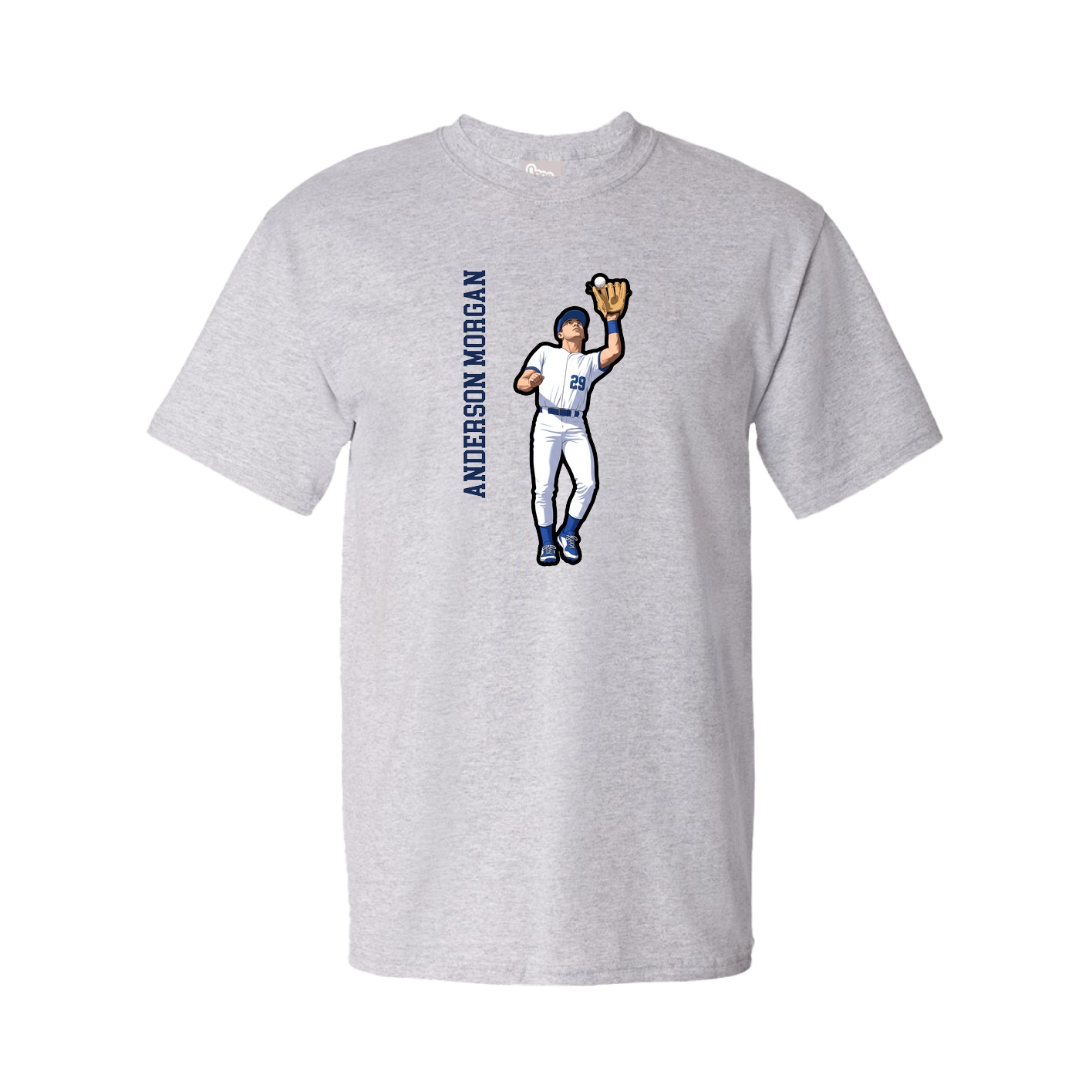 Youth Tee — Name Vertical in Grey