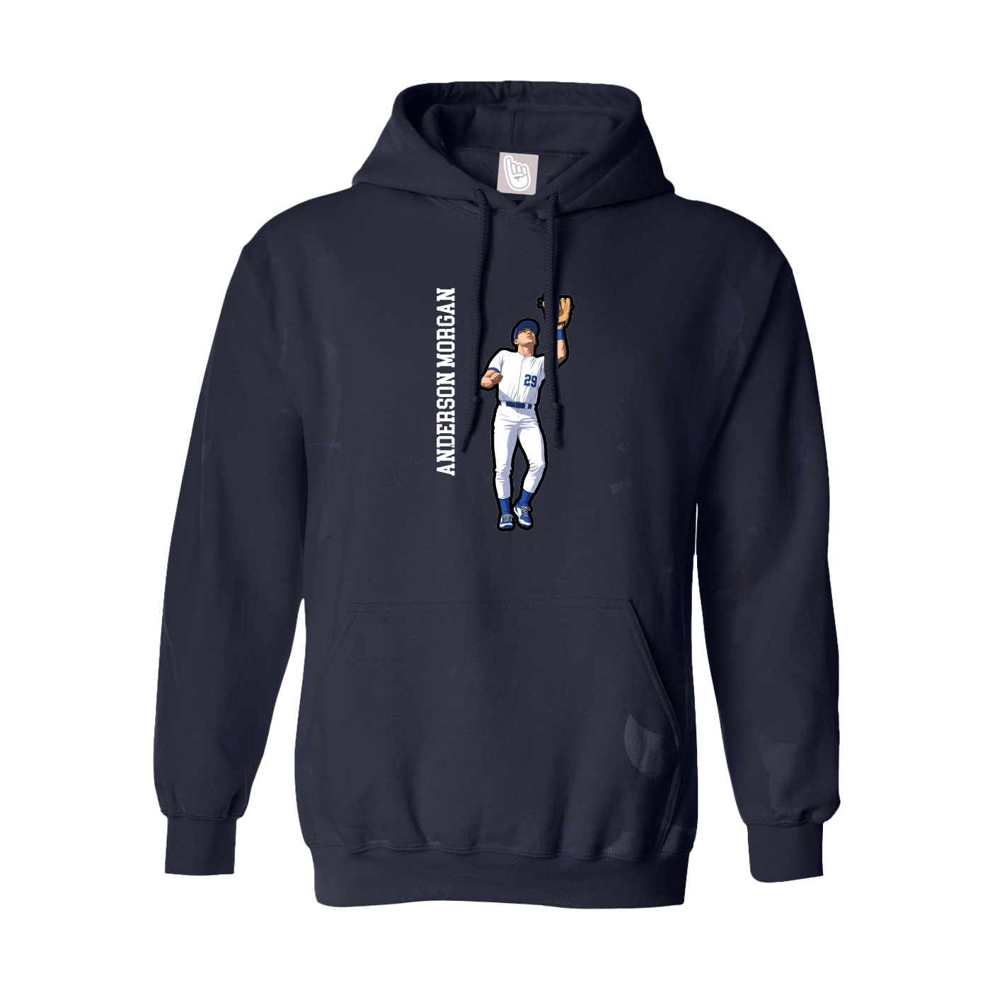 Youth Hoodie — Name Vertical in Navy