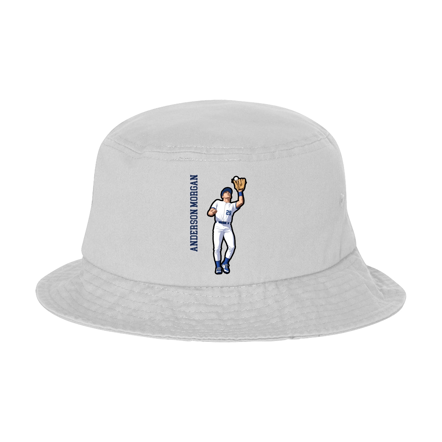 Bucket Cap — Name Vertical in White