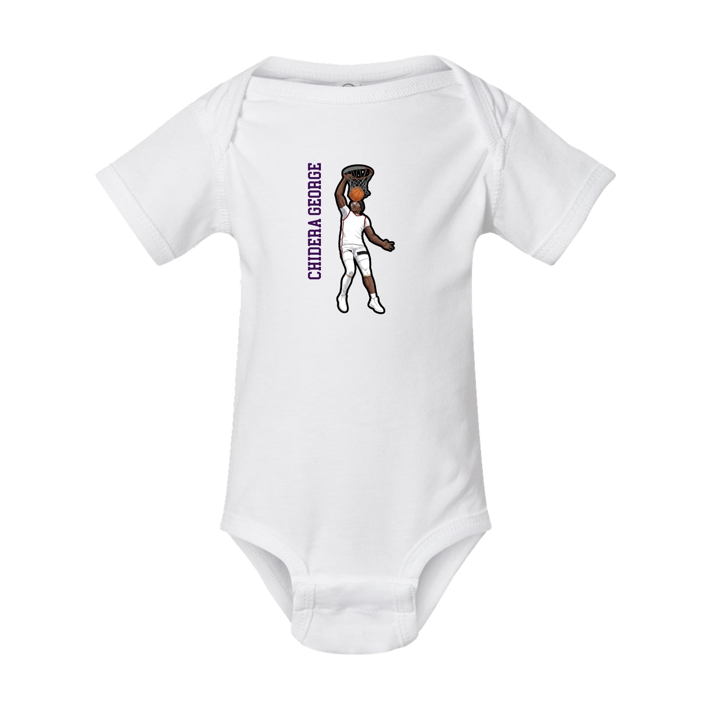 Baby Onesie — Name Vertical in White