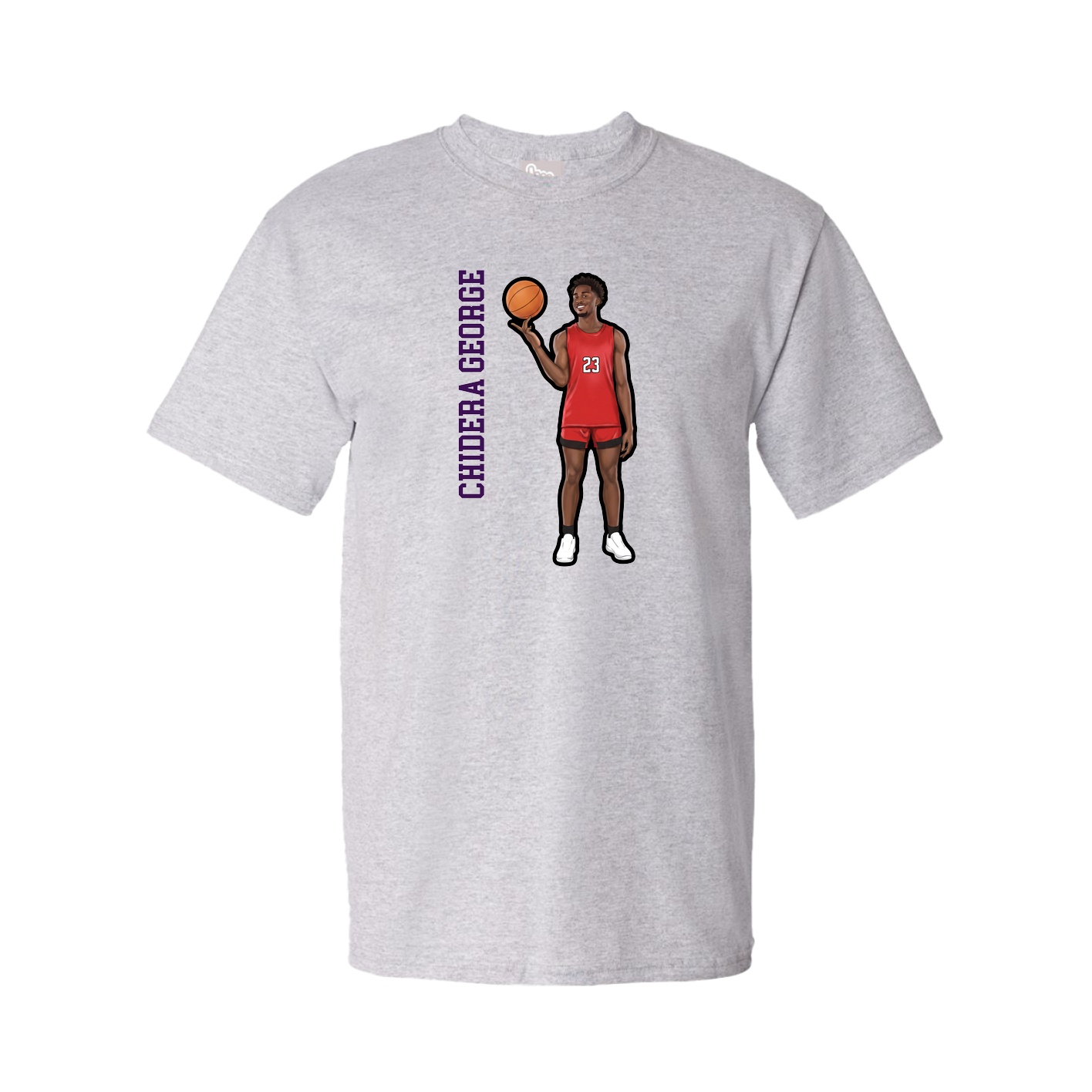 Tee — Name Vertical in Grey
