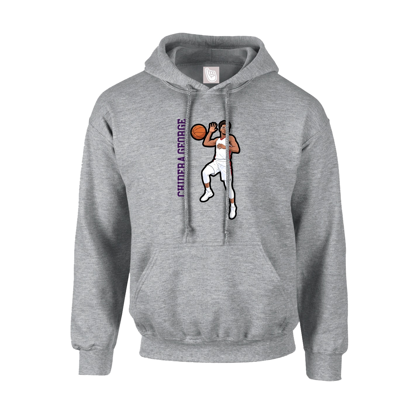 Hoodie — Name Vertical in Grey