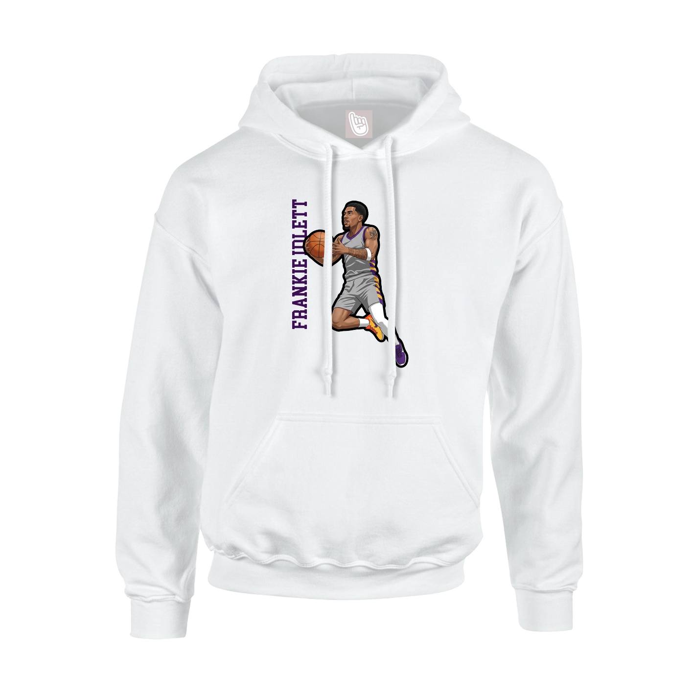 Youth Hoodie — Name Vertical in White