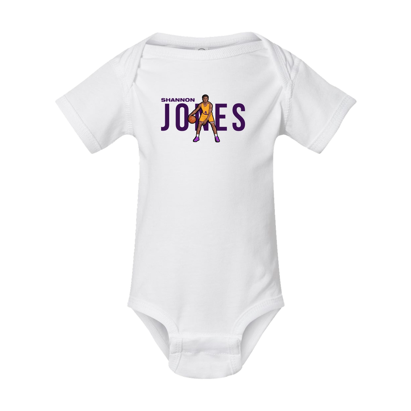Baby Onesie — Player Name in White