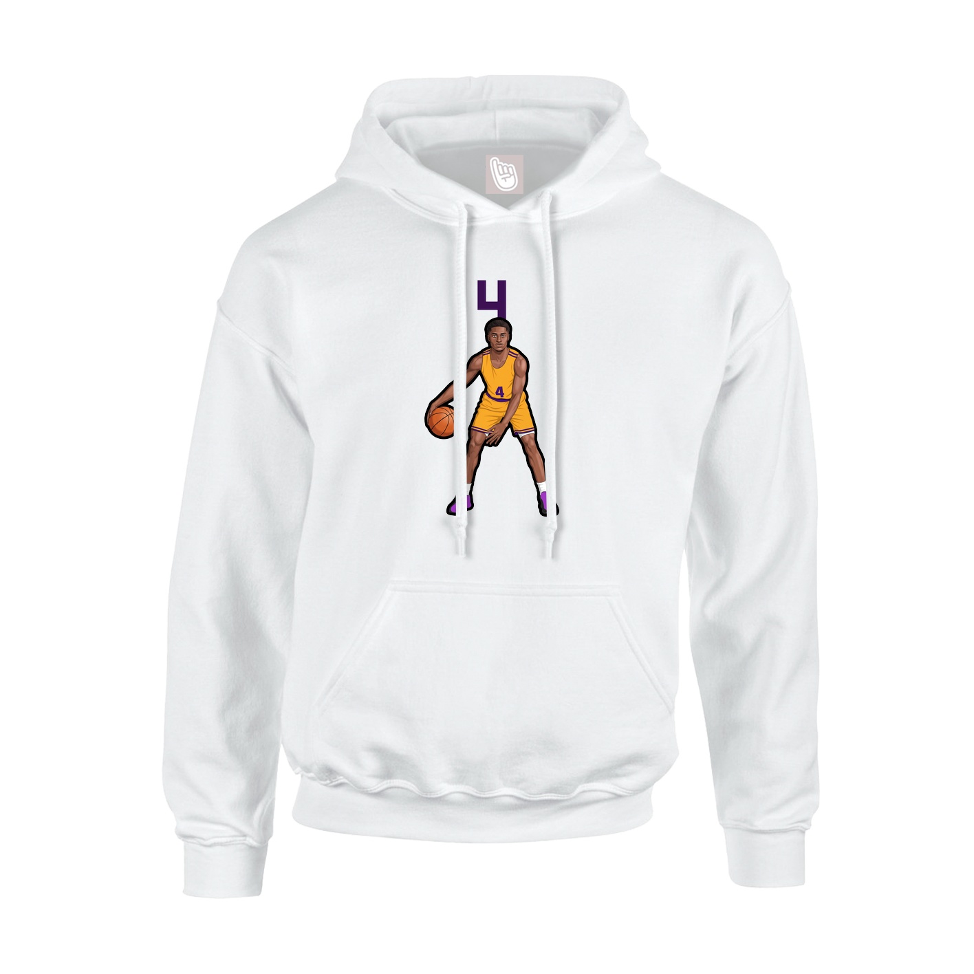 Youth Hoodie — Number Top in White