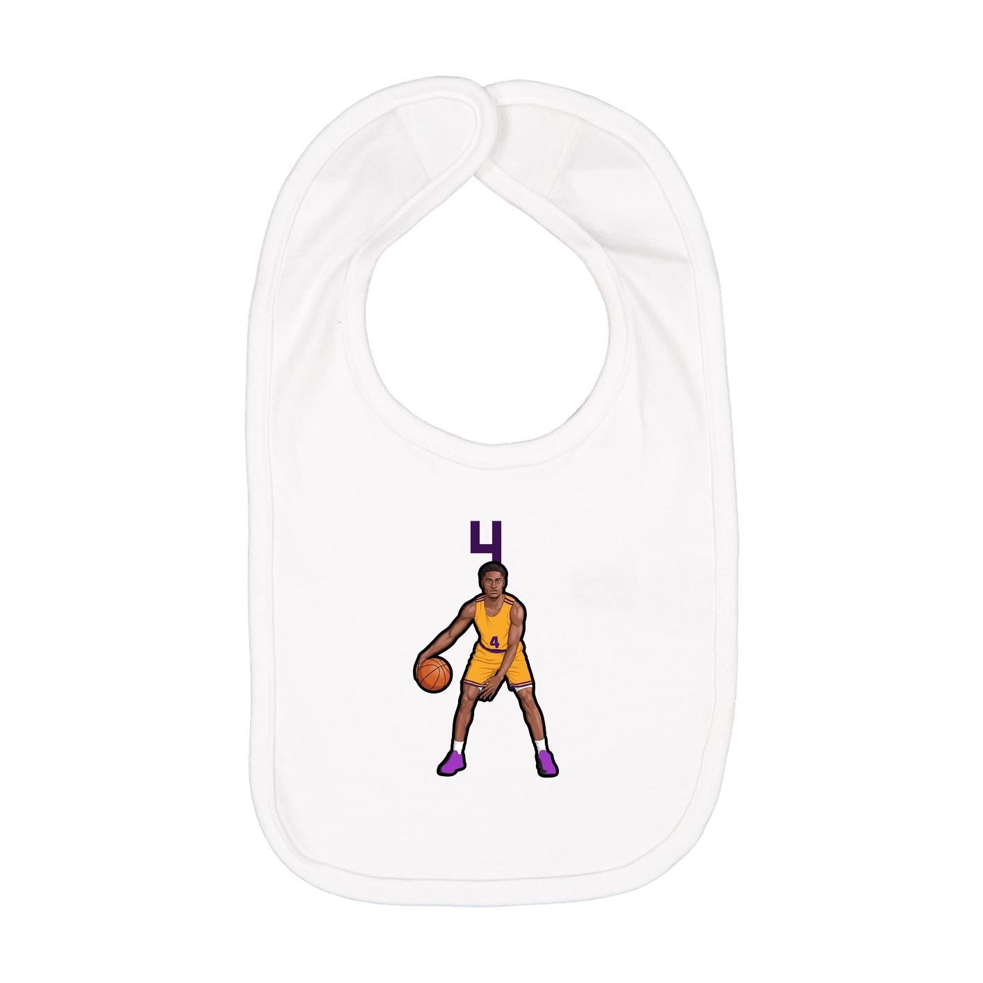 Infant Bib — Number Top in White