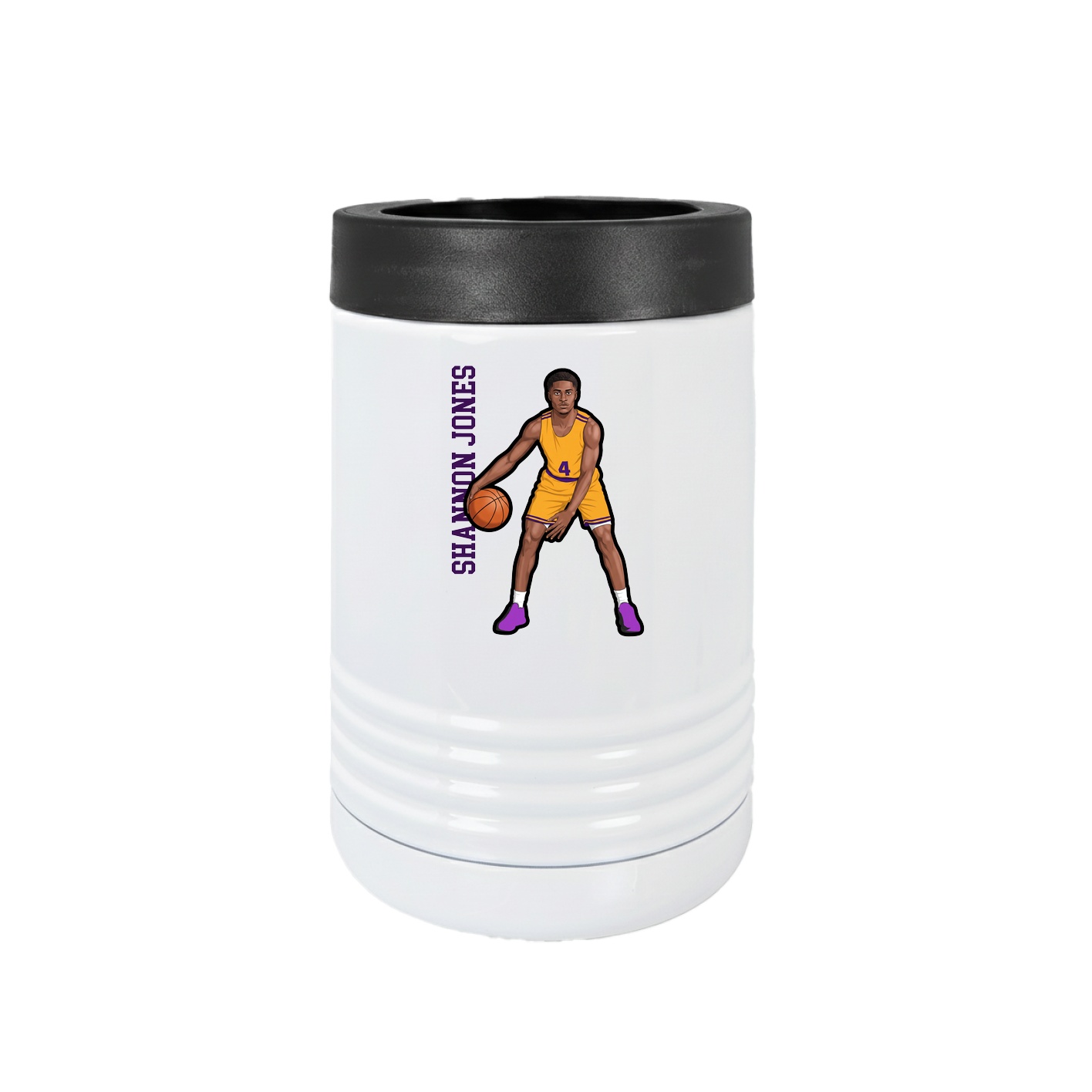 Beverage Holder — Name Vertical in White