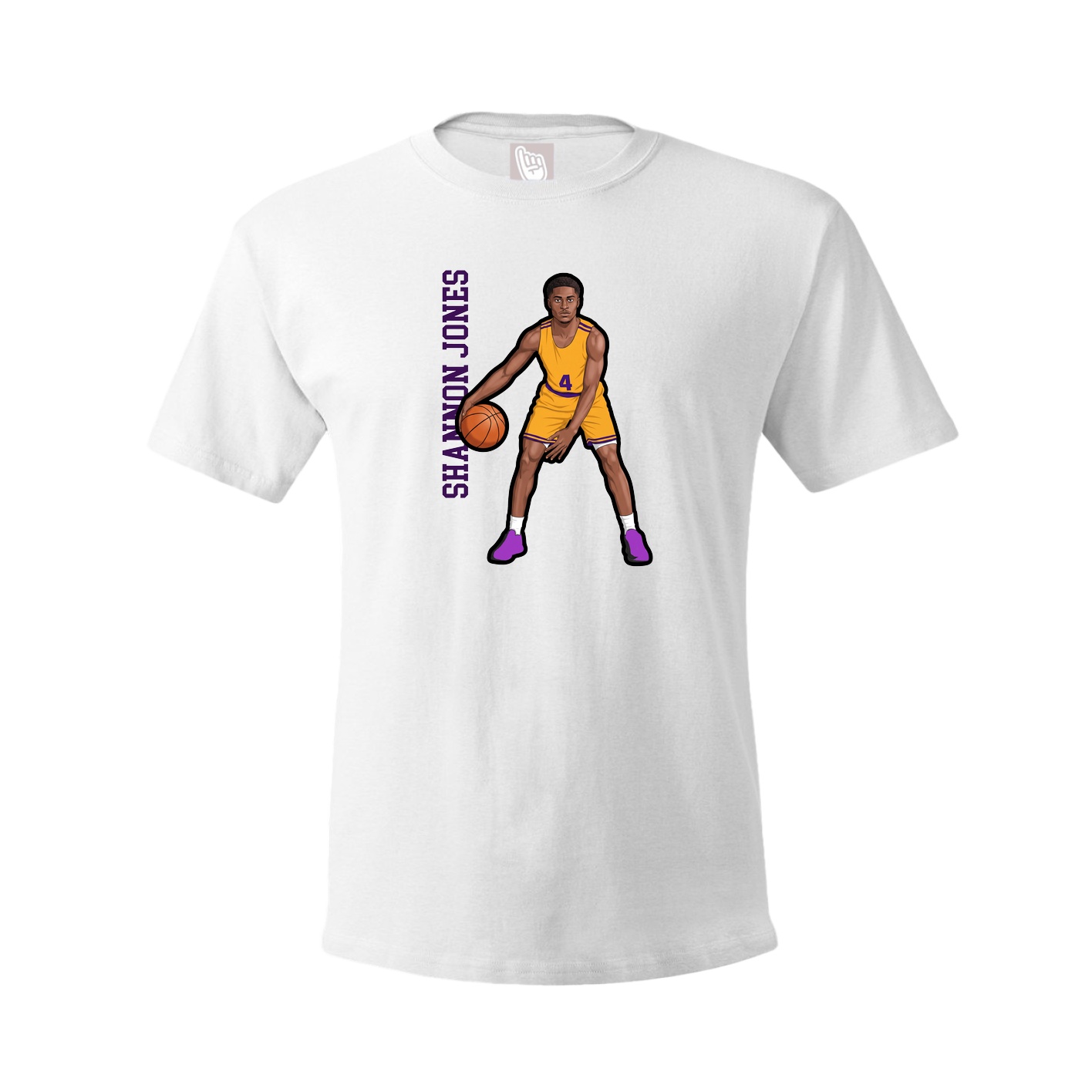 Tee — Name Vertical in White