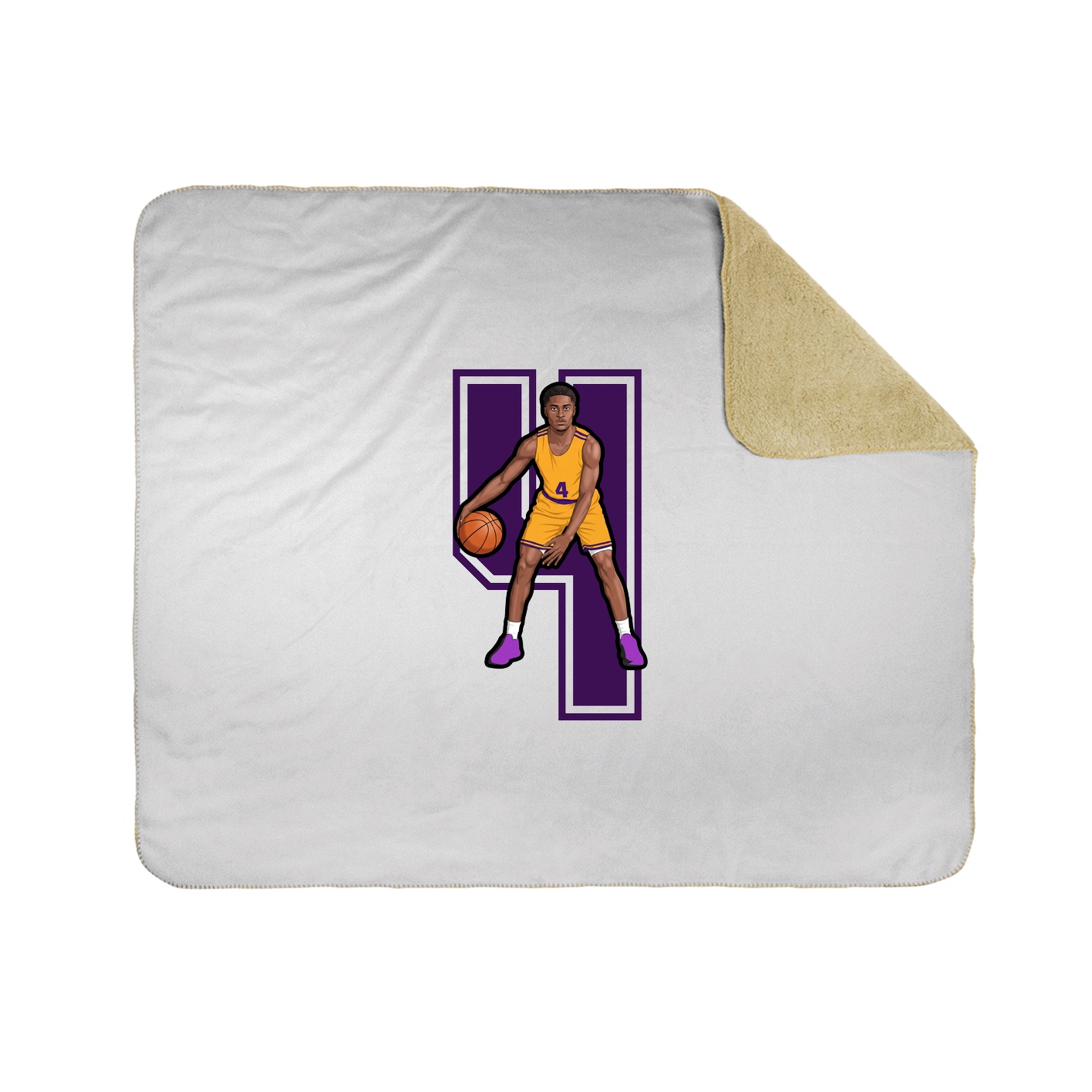 Throw Blanket — Number in White