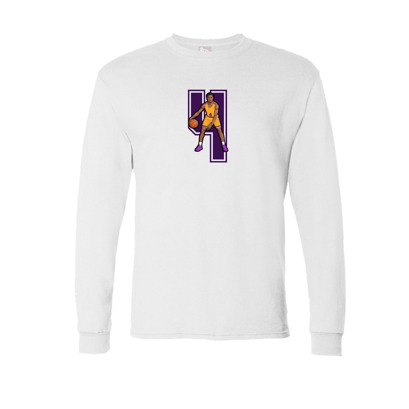 Long Sleeve Tee — Number in White