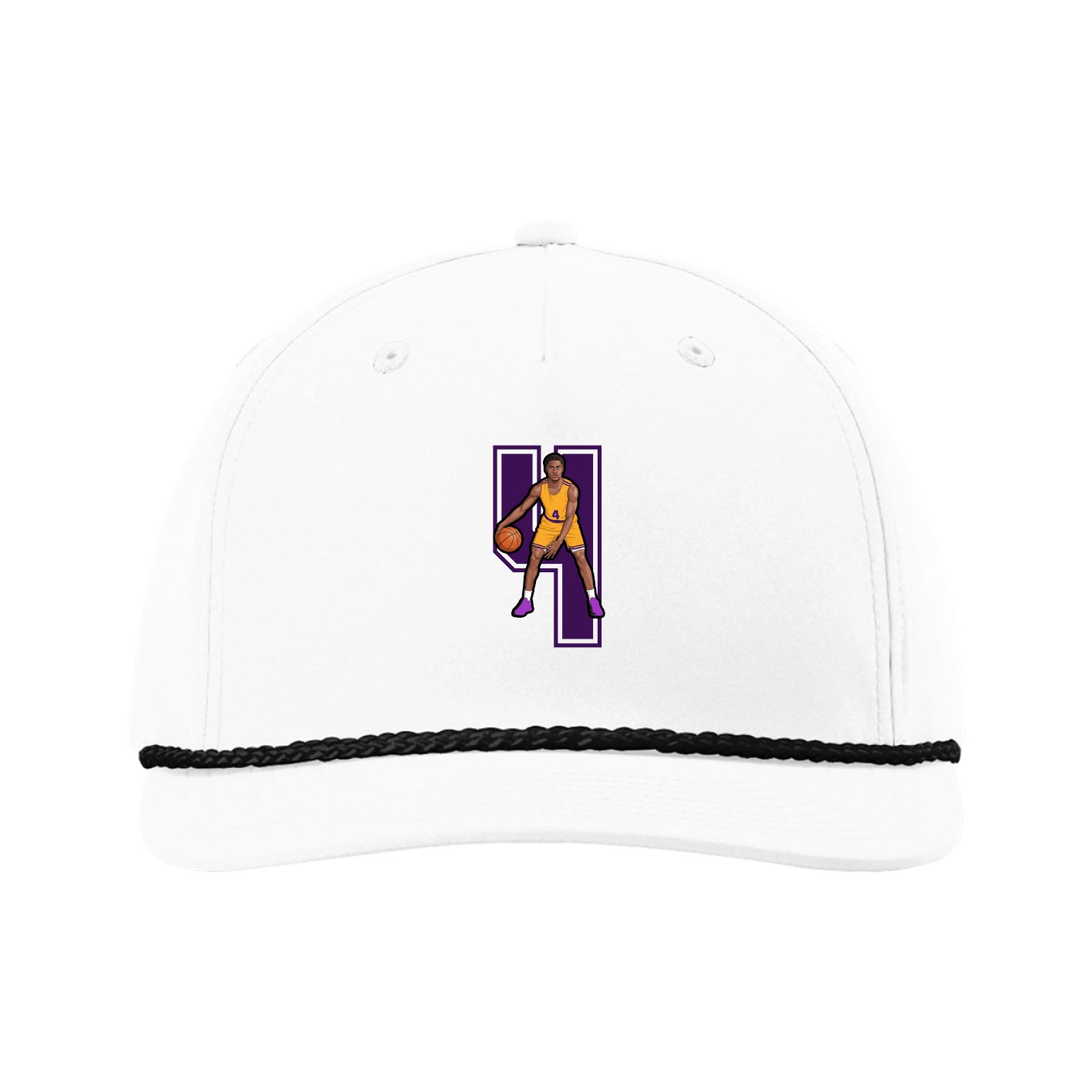 Five-Panel Classic Rope Cap — Number in White