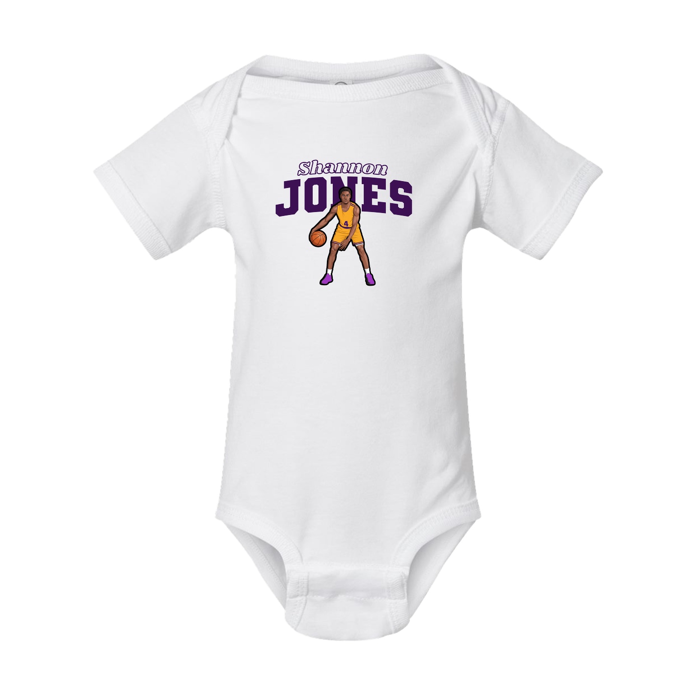 Baby Onesie — Name Arch in White