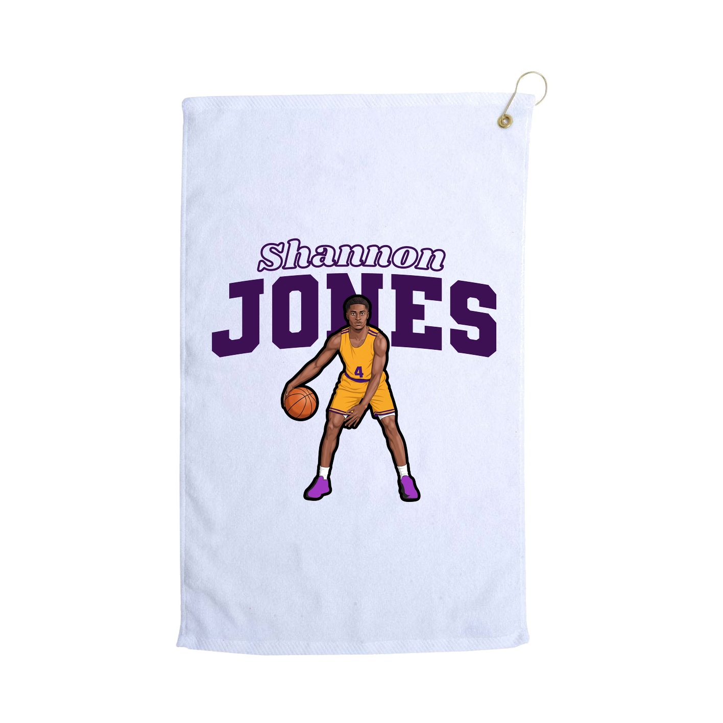 Golf Towel — Name Arch in White