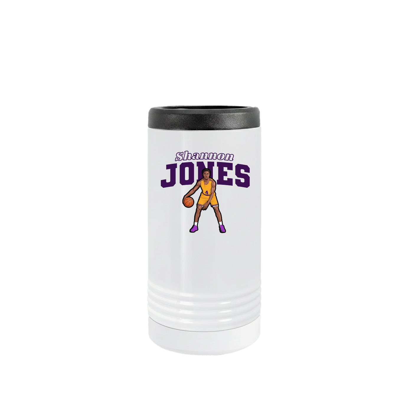 Slim Beverage Holder — Name Arch in White