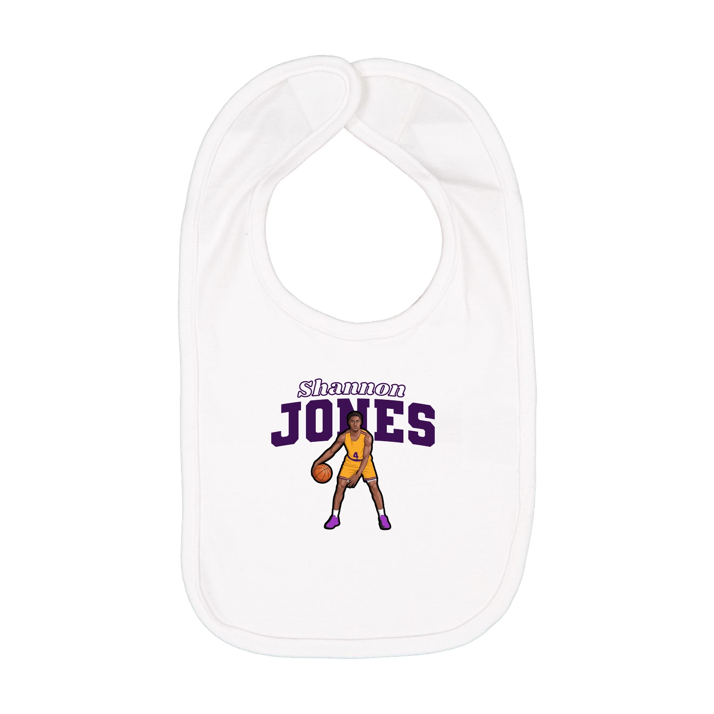 Infant Bib — Name Arch in White