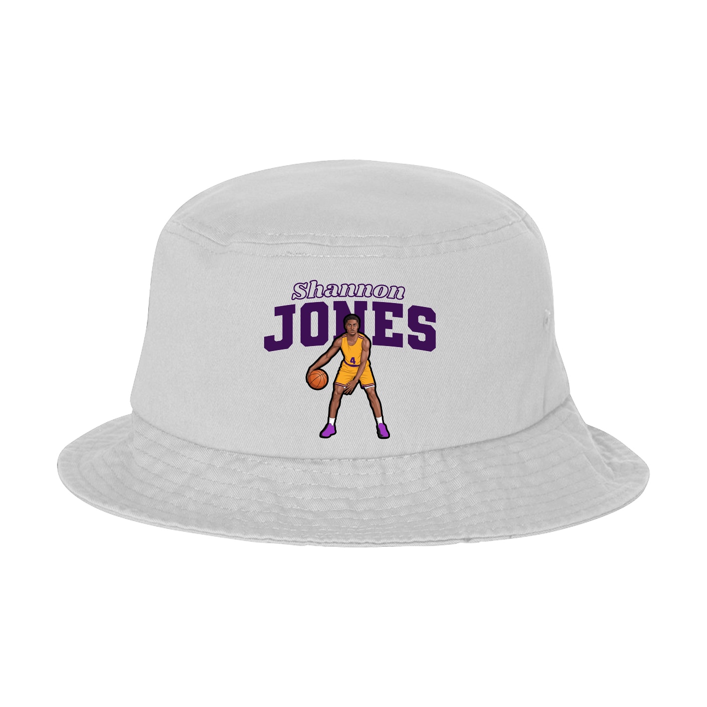 Bucket Cap — Name Arch in White