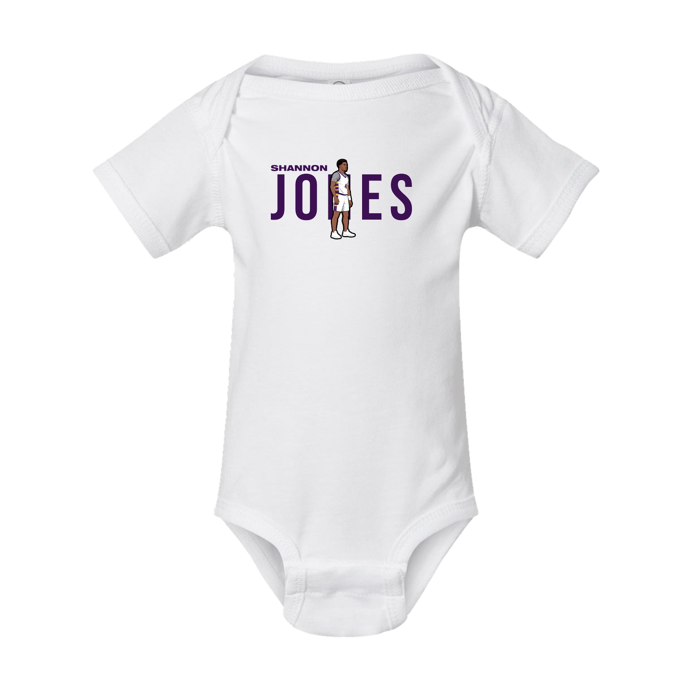 Baby Onesie — Player Name in White