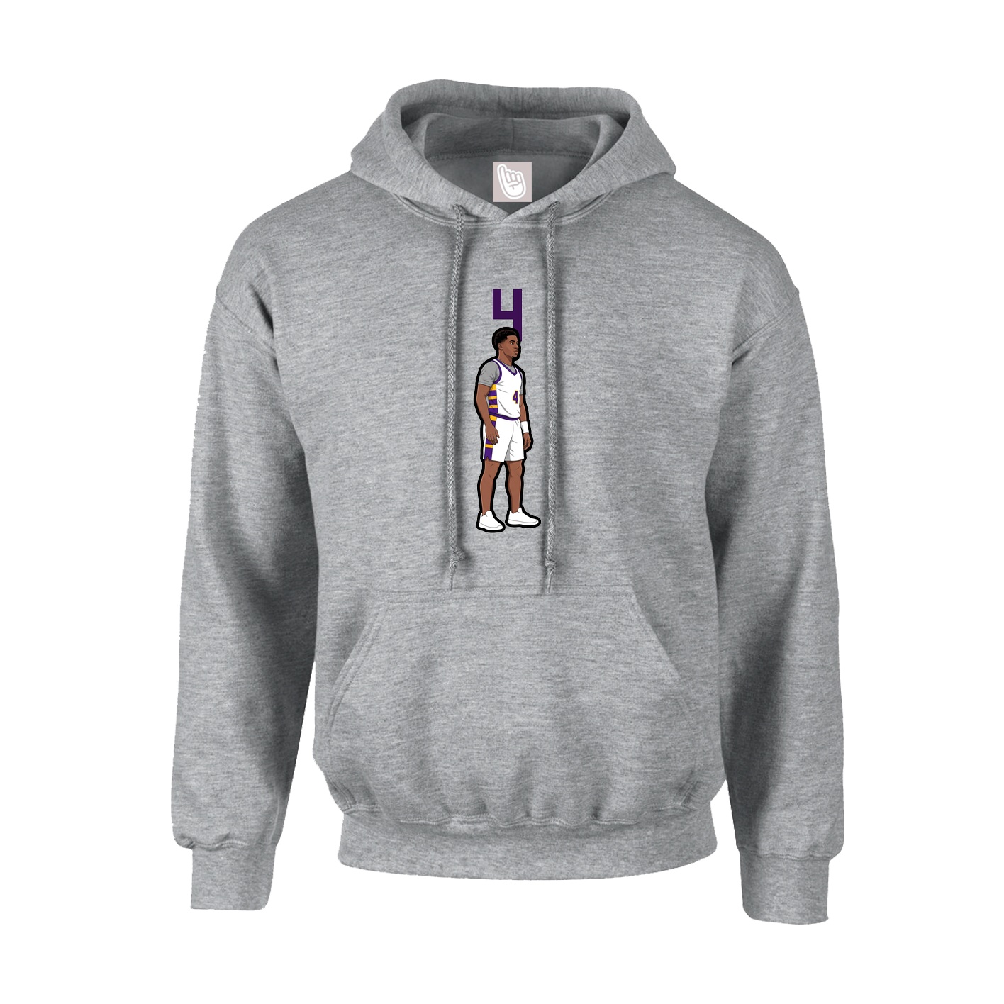 Youth Hoodie — Number Top in Grey