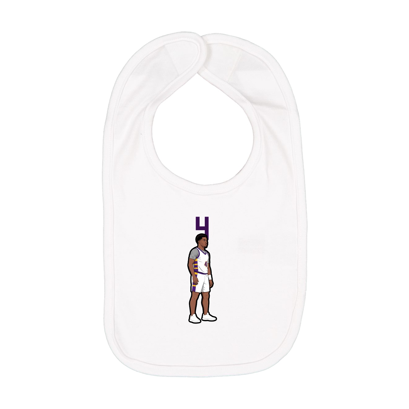 Infant Bib — Number Top in White