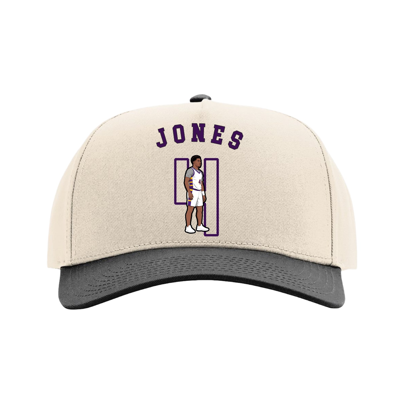 Full Fabric Five-Panel Champ Cap — Shirsey Arch in Cream/Black