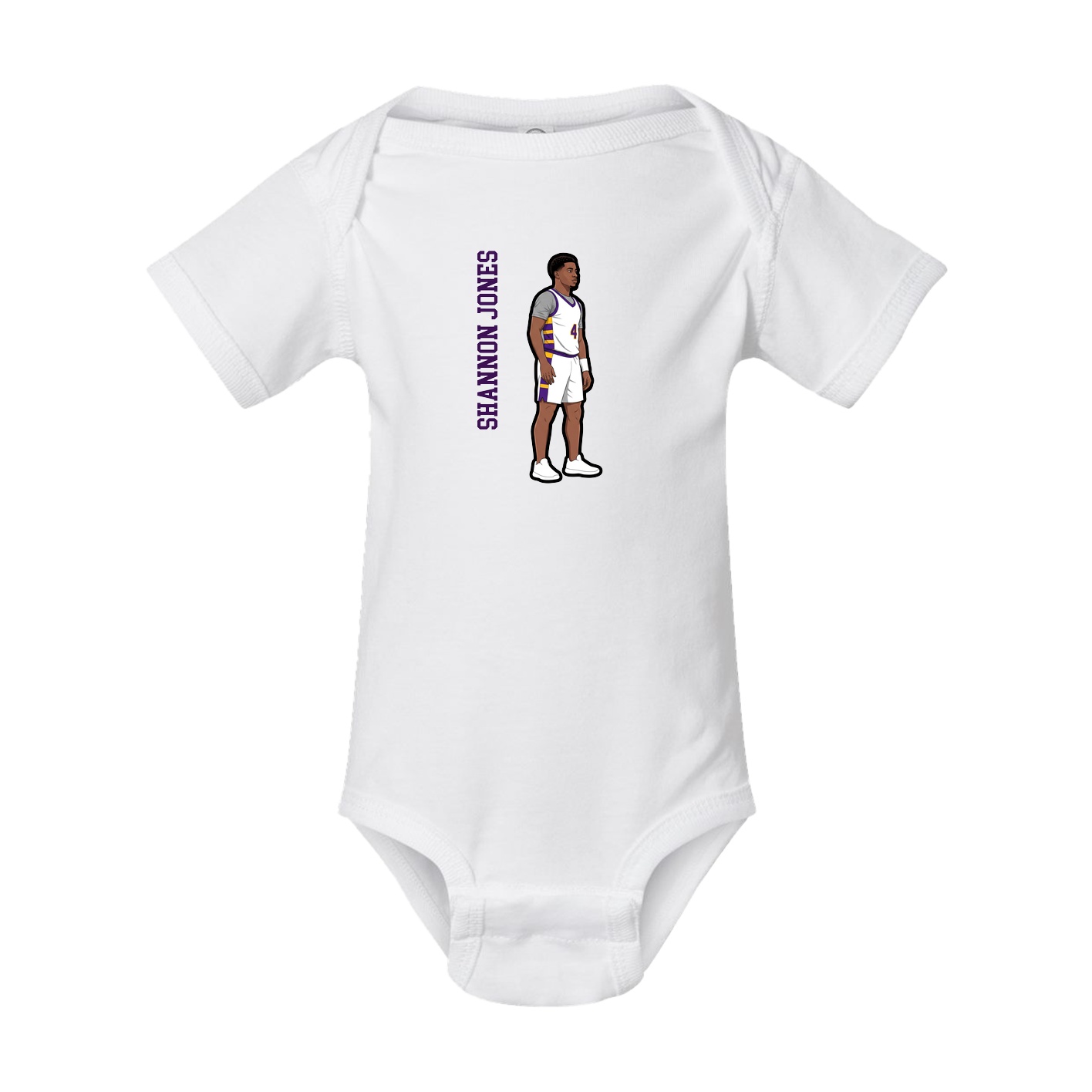 Baby Onesie — Name Vertical in White