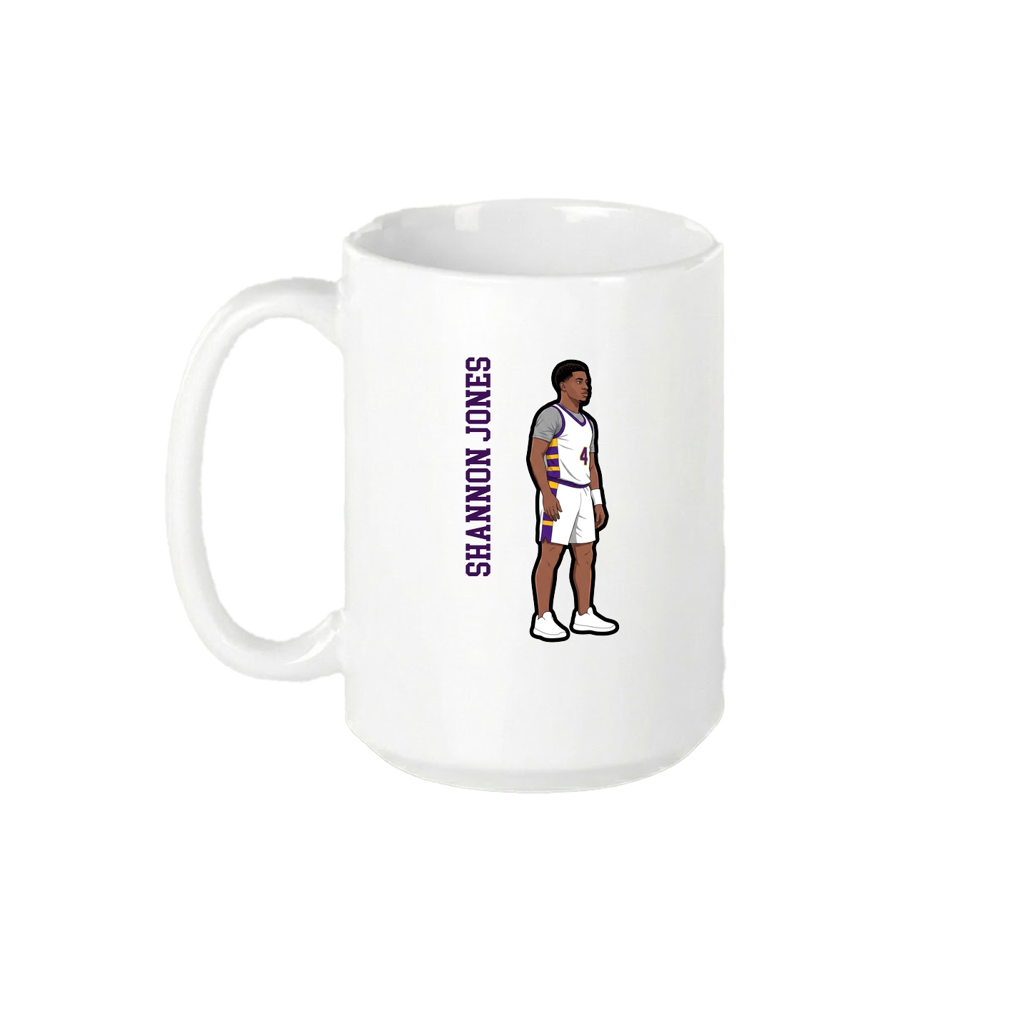 15oz Coffee Mug — Name Vertical in White