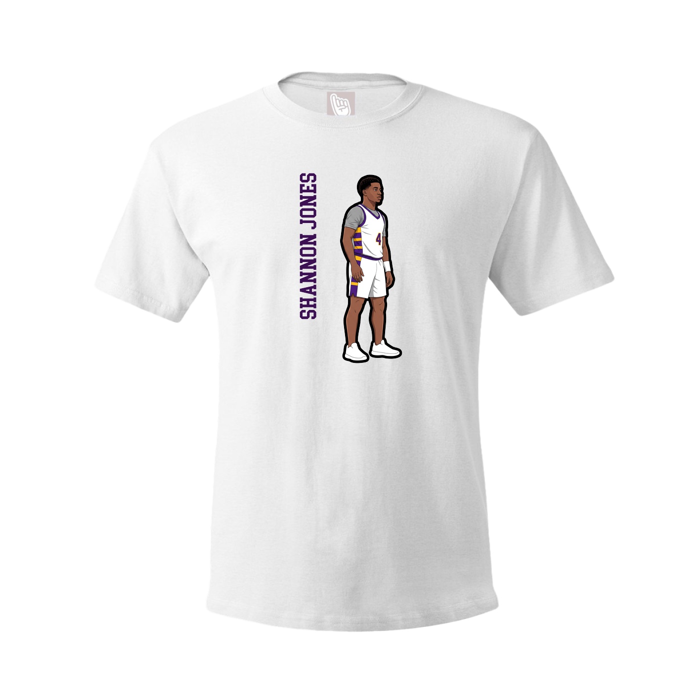 Youth Tee — Name Vertical in White