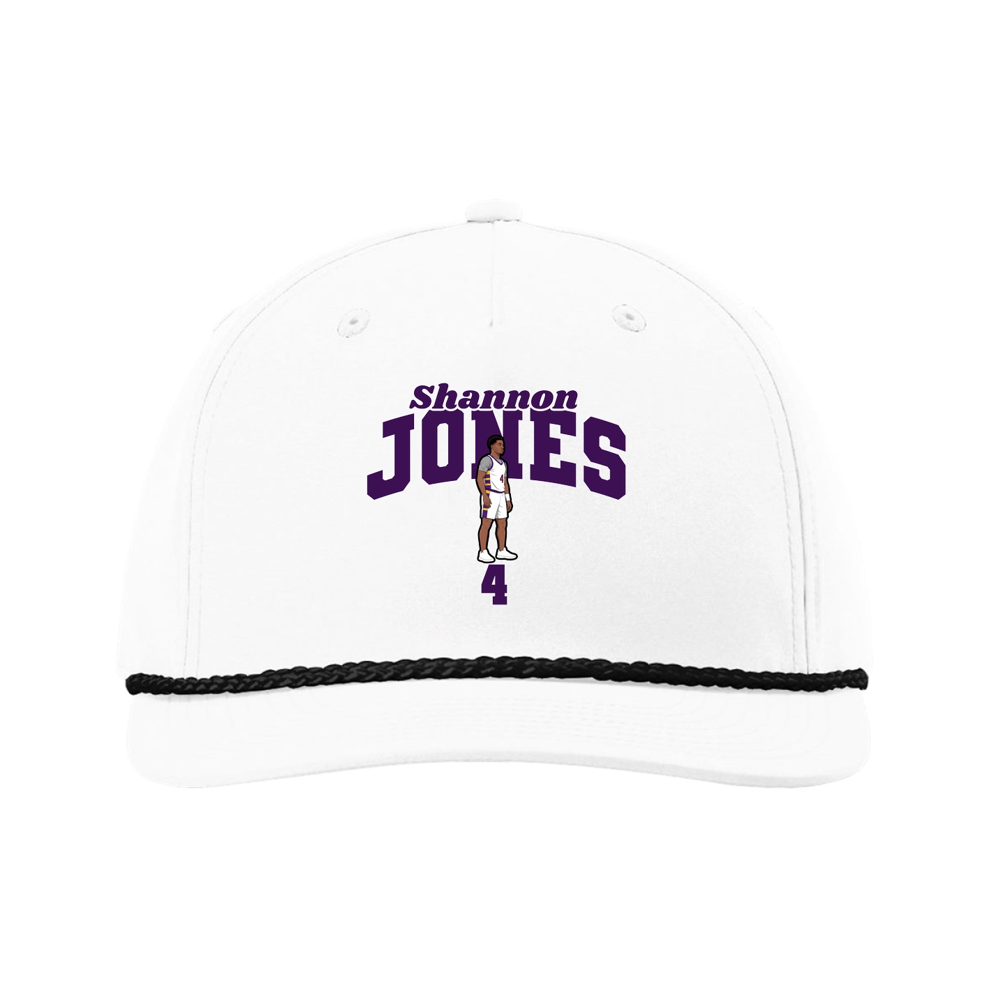 Five-Panel Classic Rope Cap — Signature Arch in White