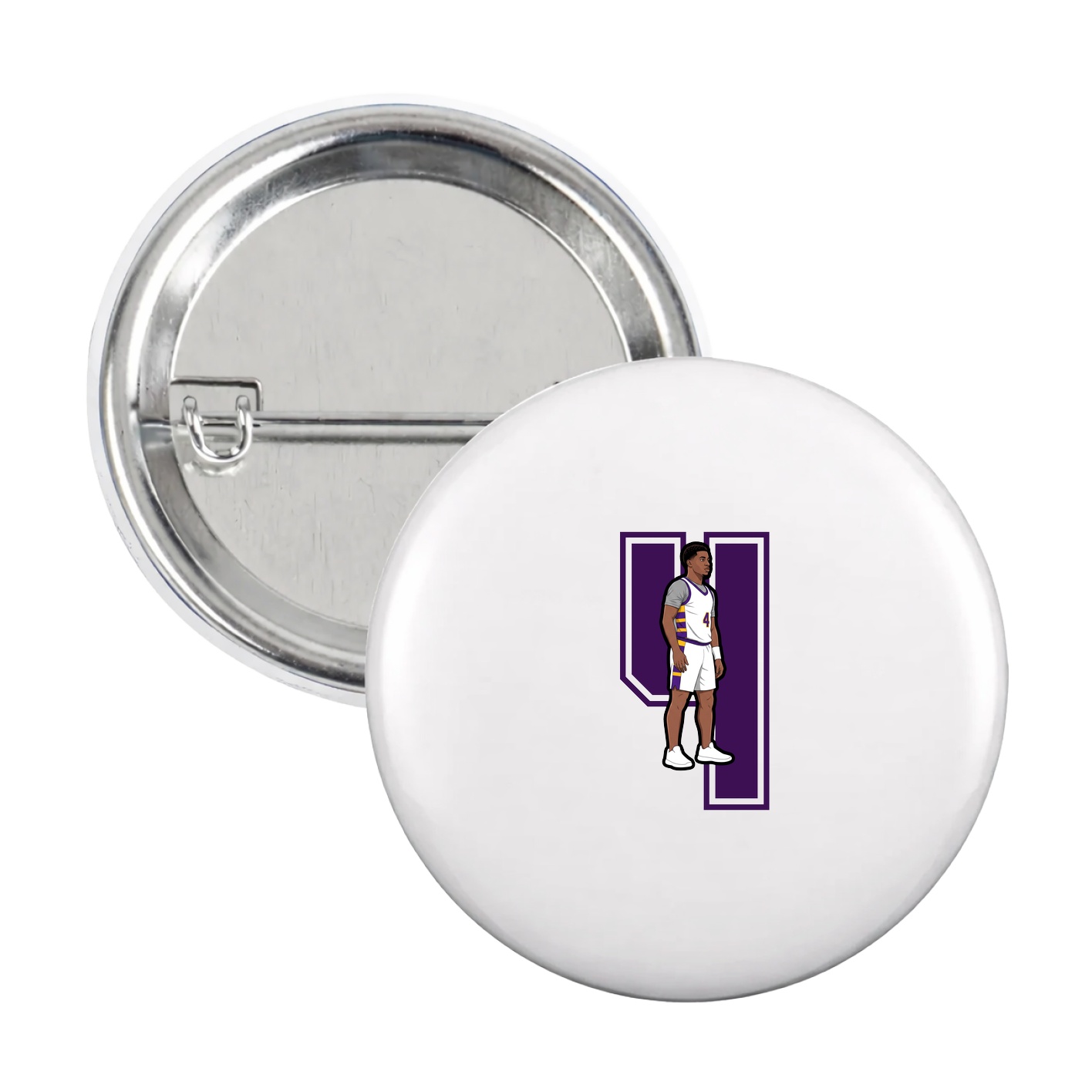 Game Day Button — Number in White