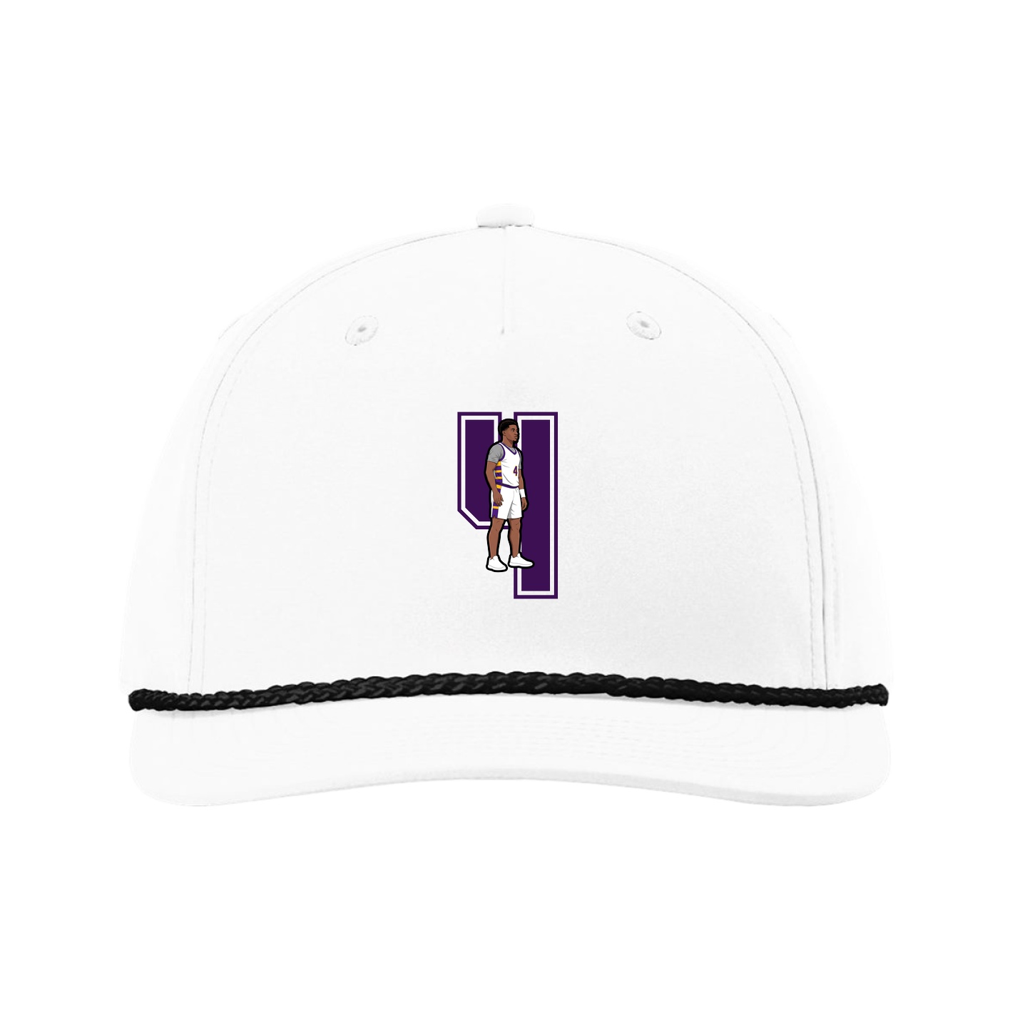 Five-Panel Classic Rope Cap — Number in White