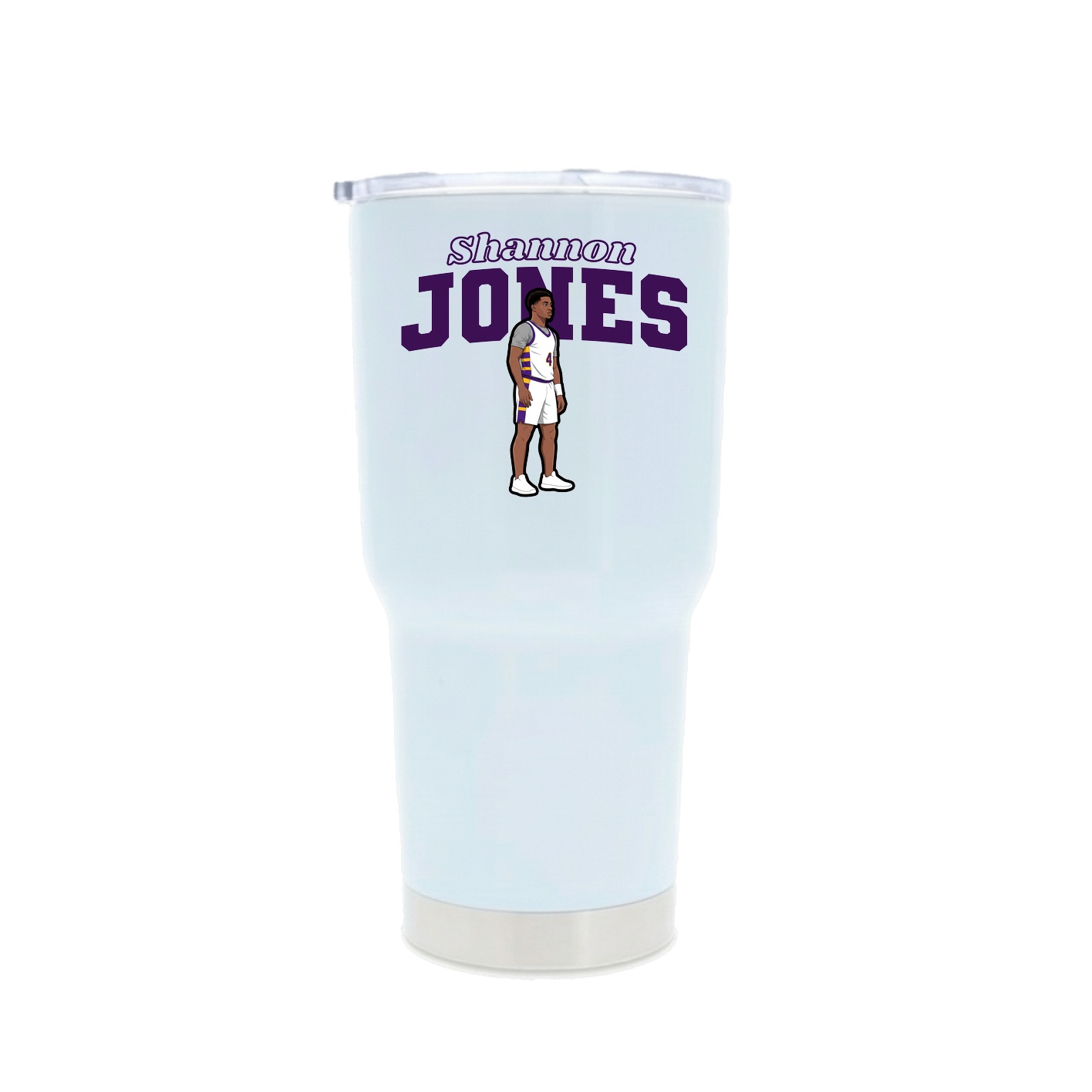 30oz Stainless Steel Tumbler — Name Arch in White