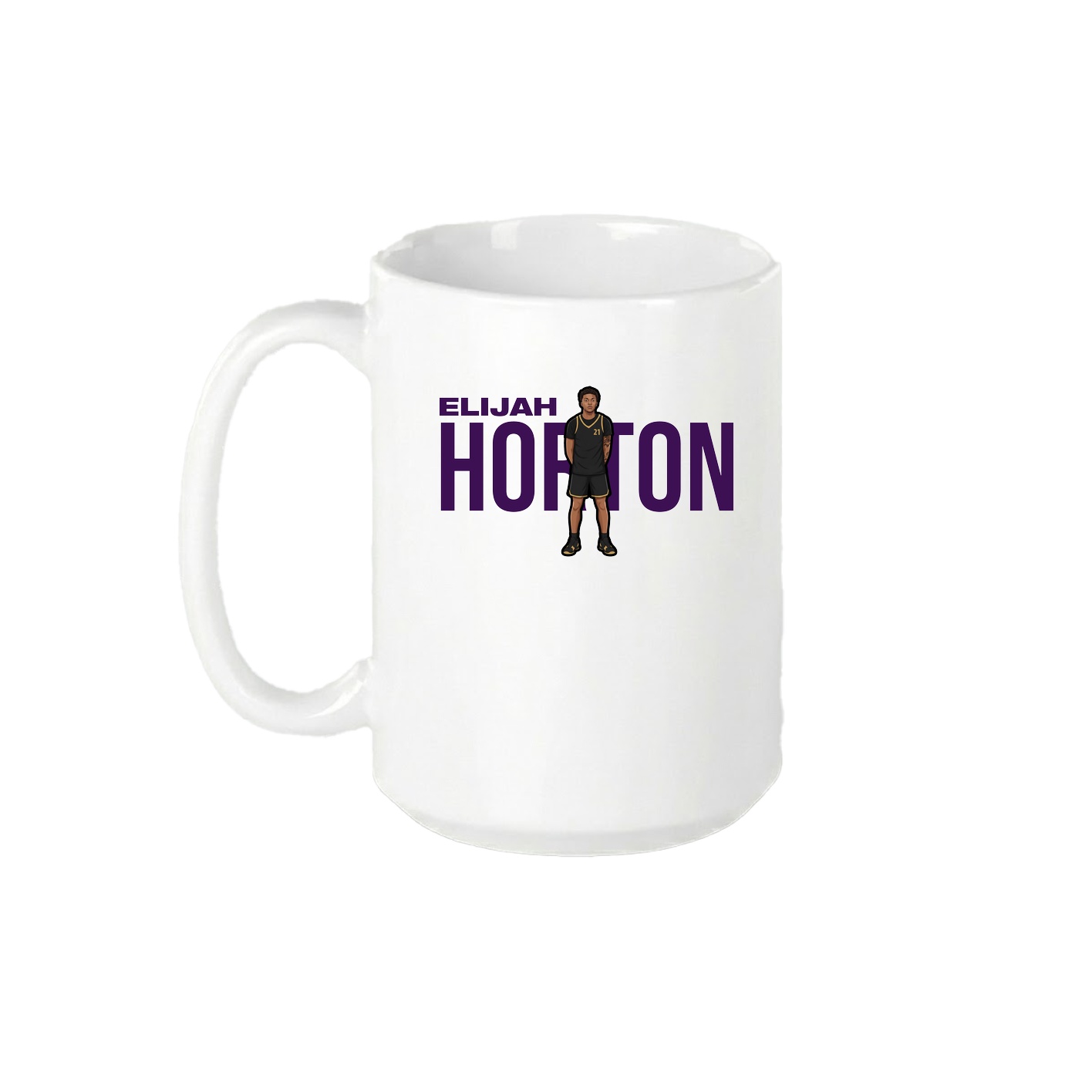 15oz Coffee Mug — Player Name in White