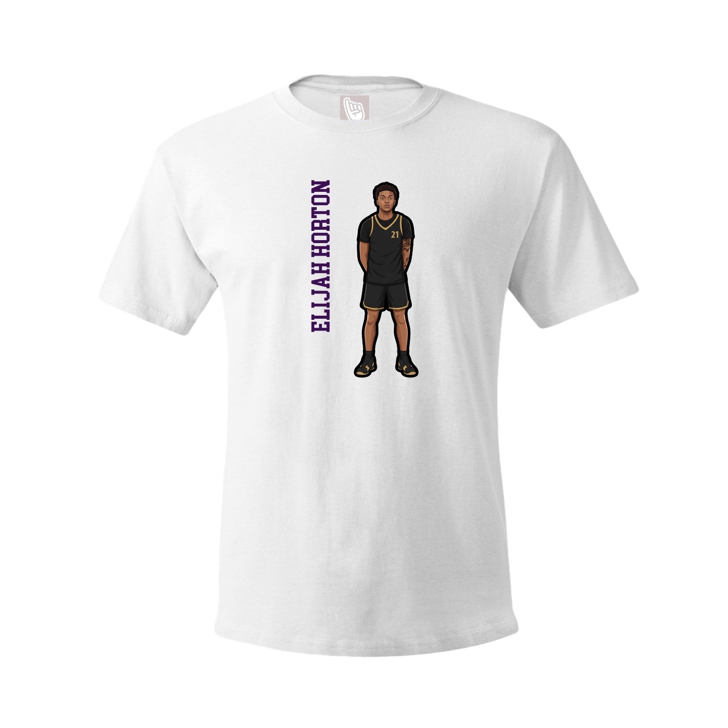 Tee — Name Vertical in White