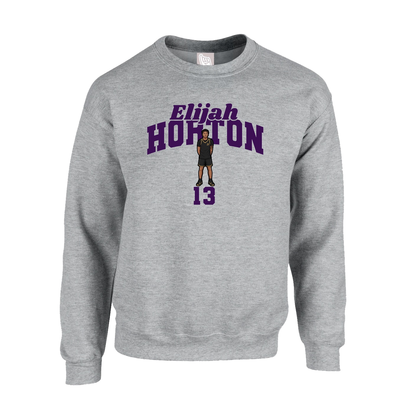 Fleece Crew — Signature Arch in Grey