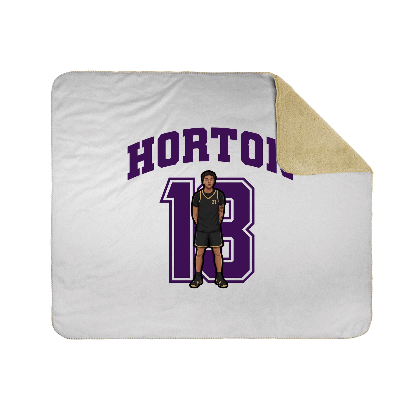 Throw Blanket — Number in White