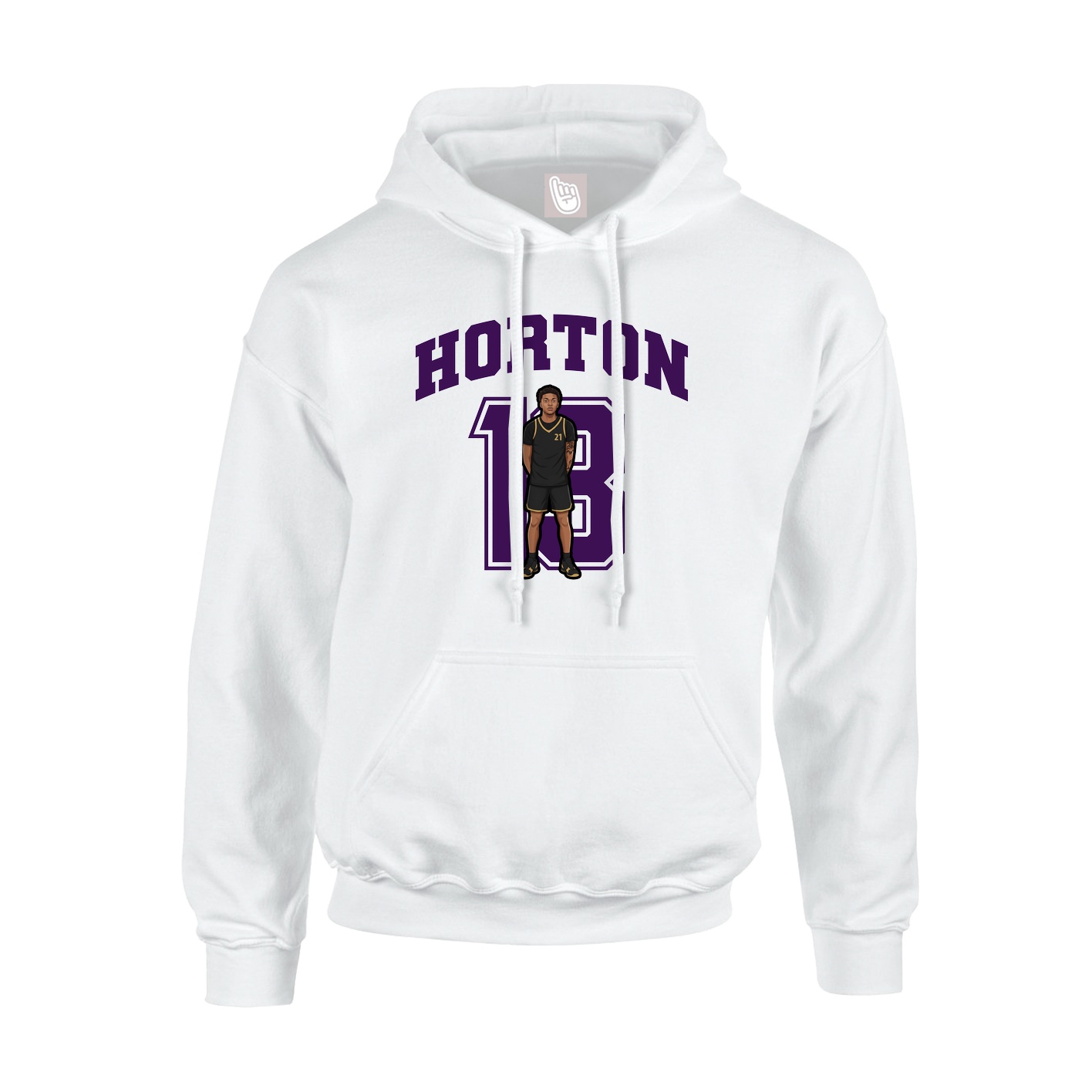 Youth Hoodie — Number in White